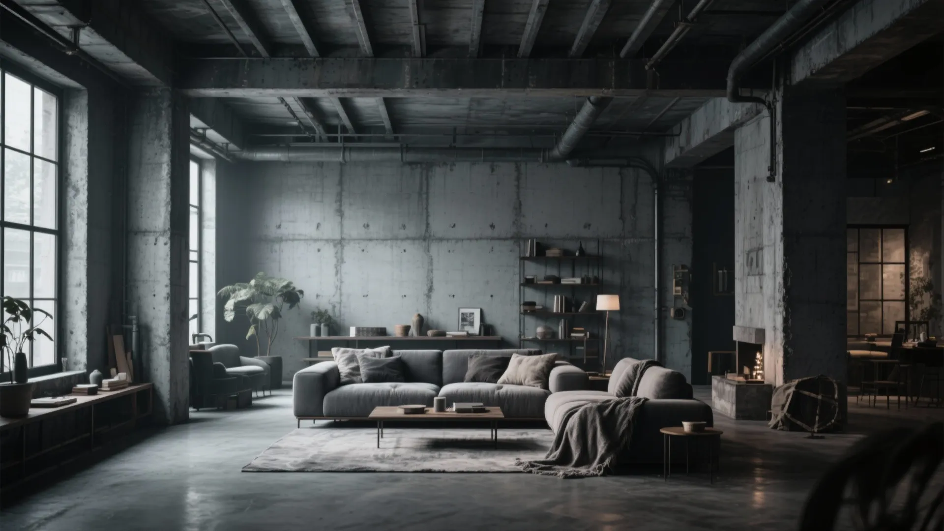 10. Industrial Grey Loft Style