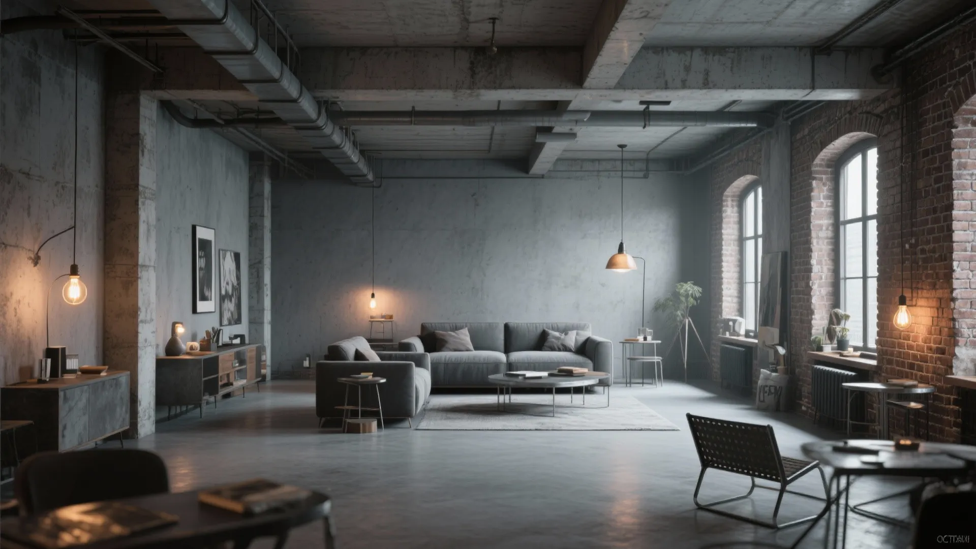 Industrial Chic with Matte Grey Walls