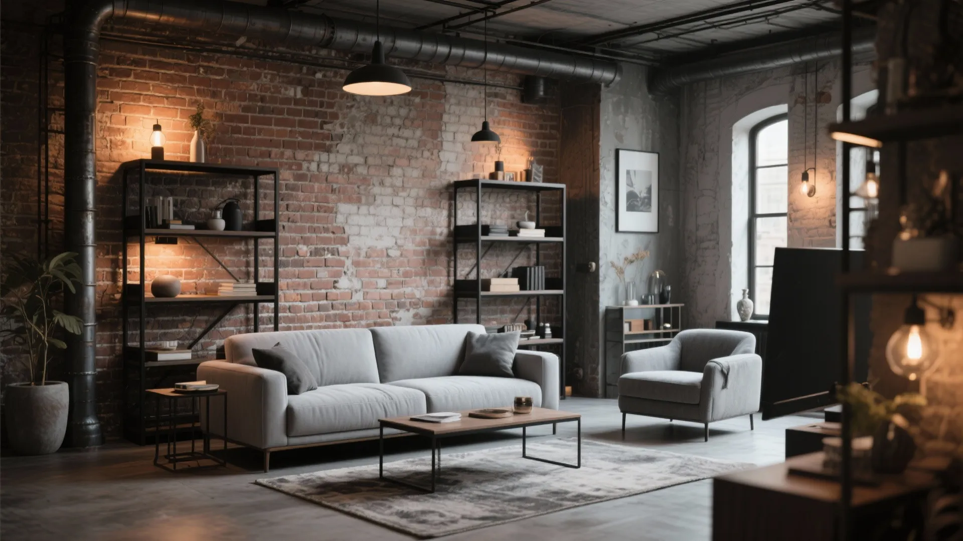 7. Industrial Touch with Metal Fixtures