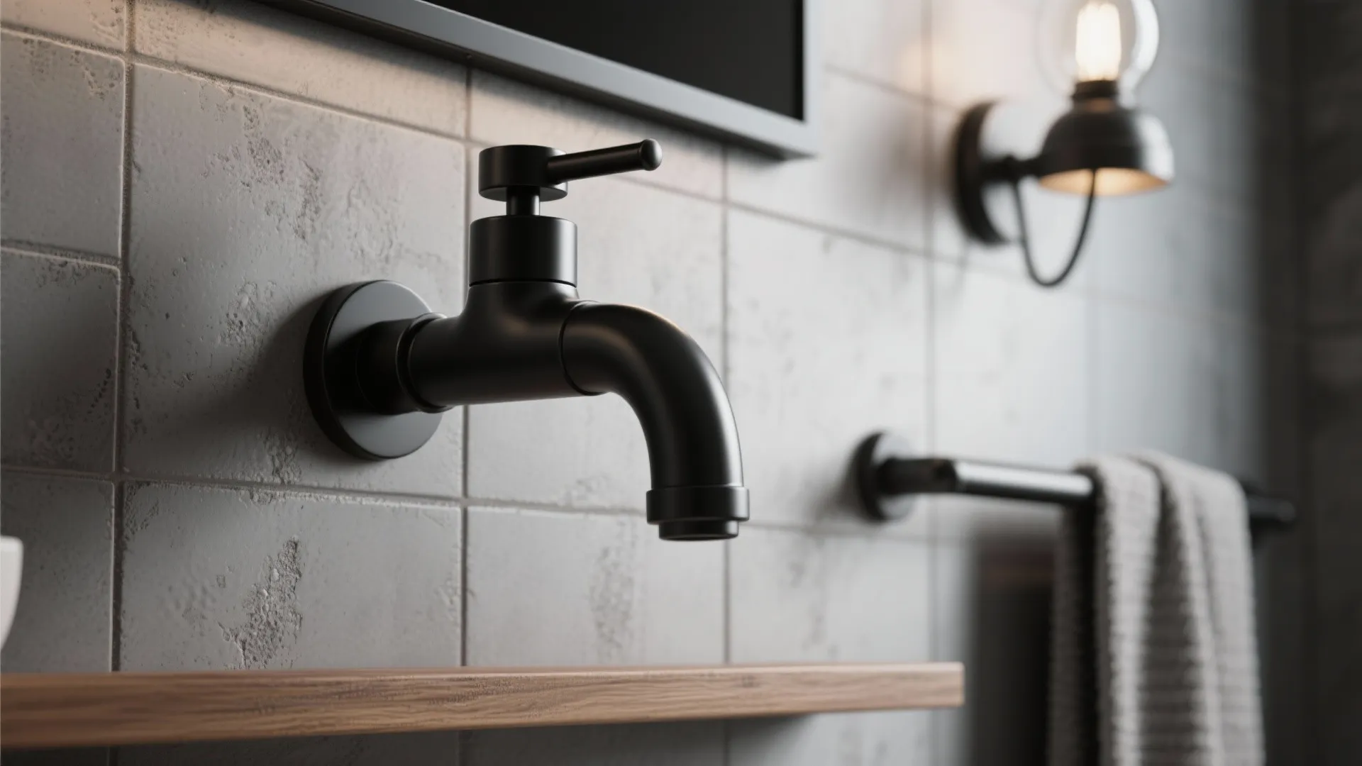 Industrial Fixtures and Matte Black Hardware