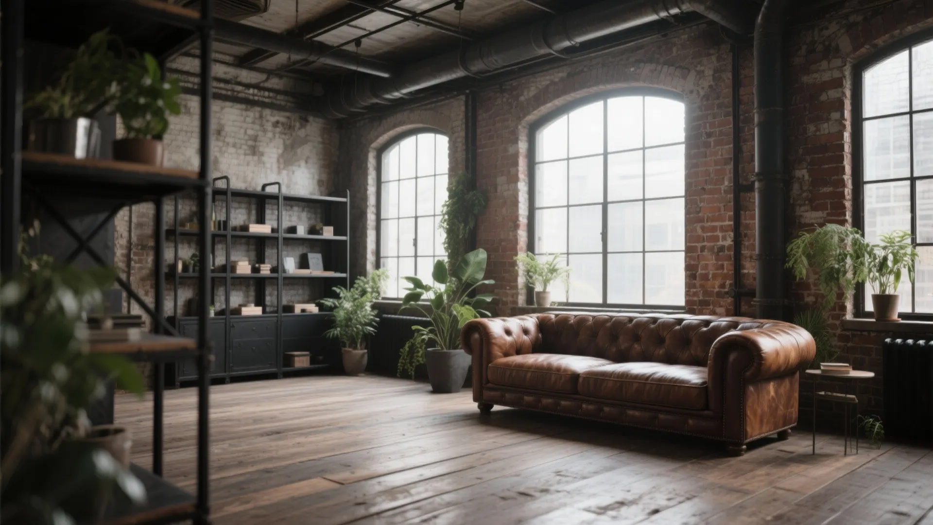 2. Industrial Loft Vibes with Metal Accents