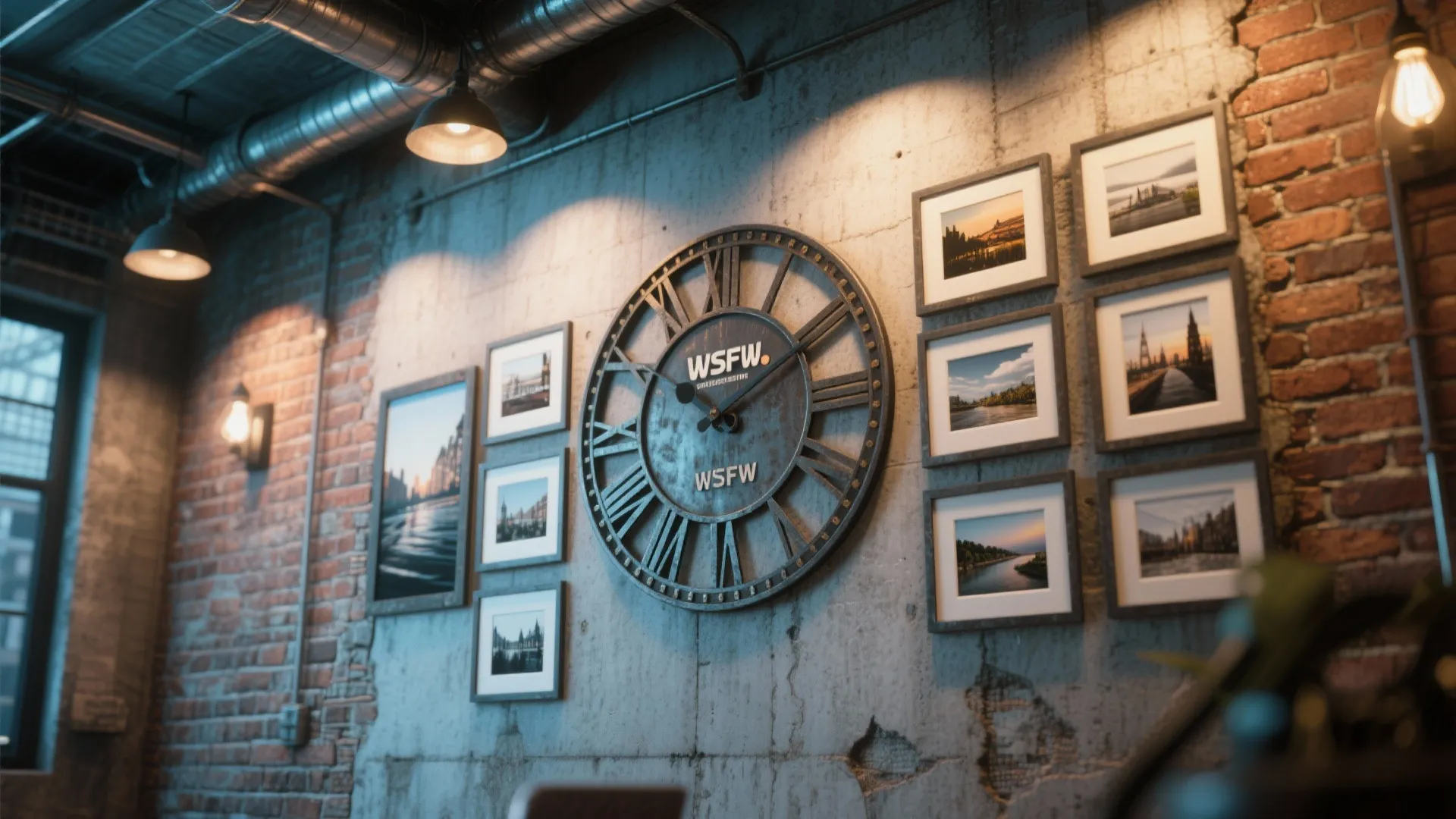 3. Industrial Metal Clock with Travel Moments