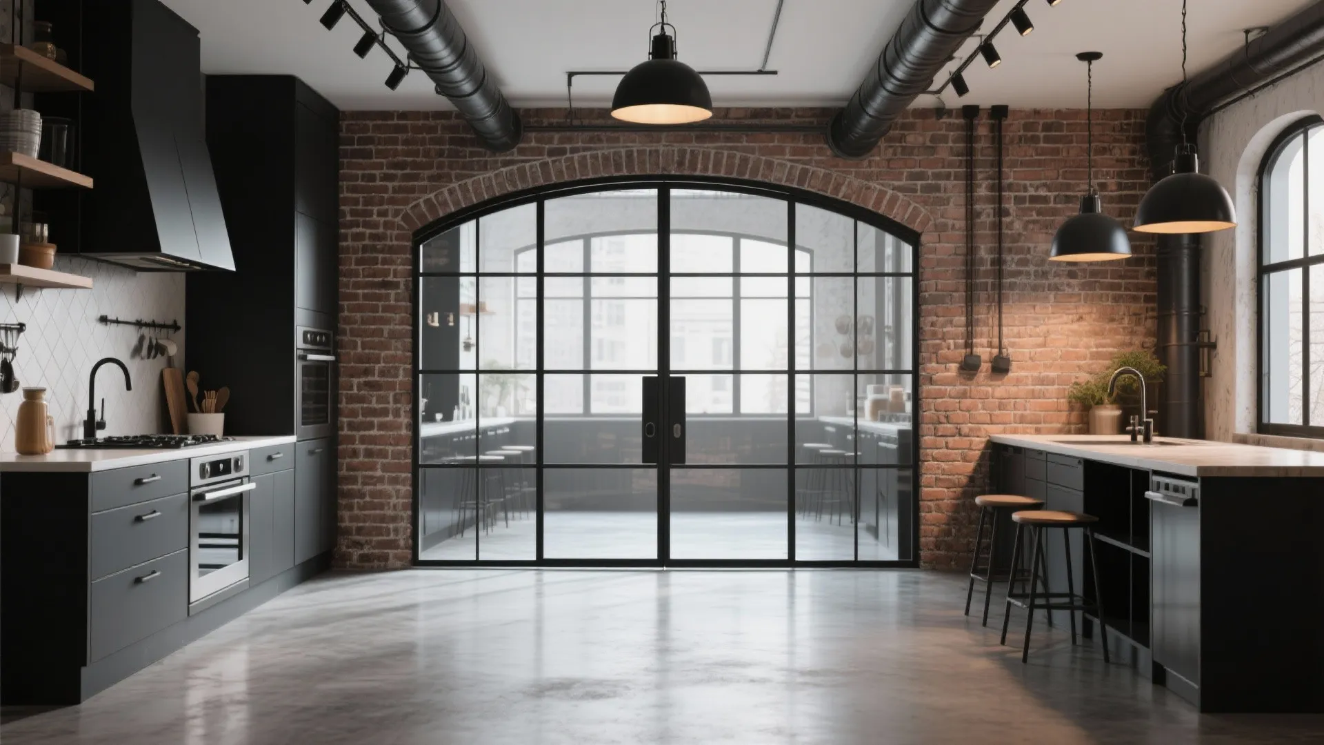 8. Industrial Metal Frame Doors