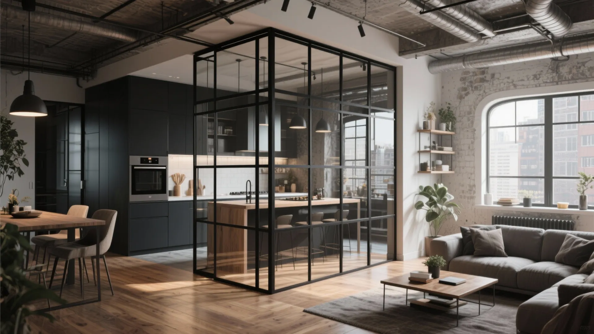 Industrial-style metal frames