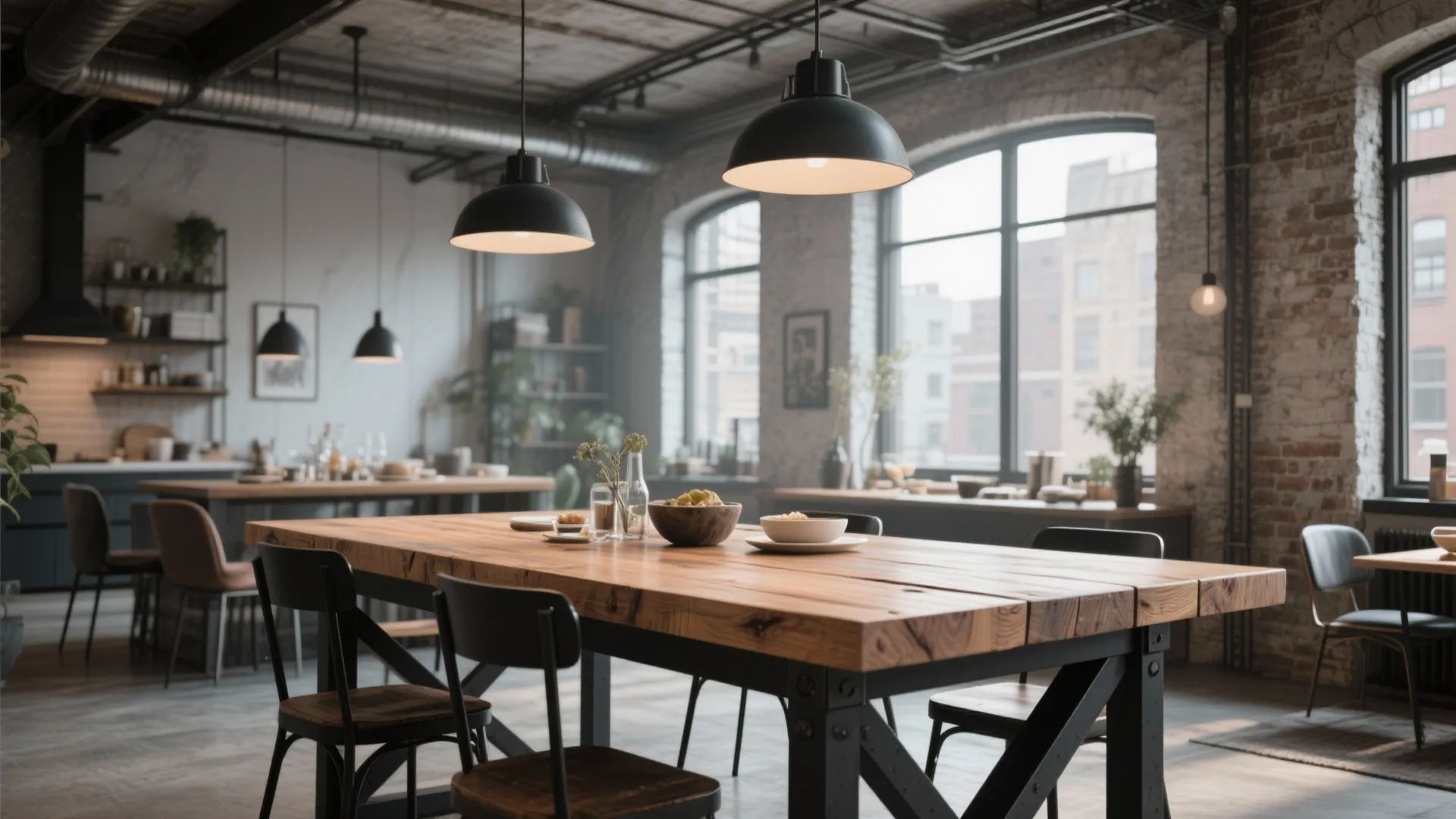 Industrial Style with Metal and Wood Mix