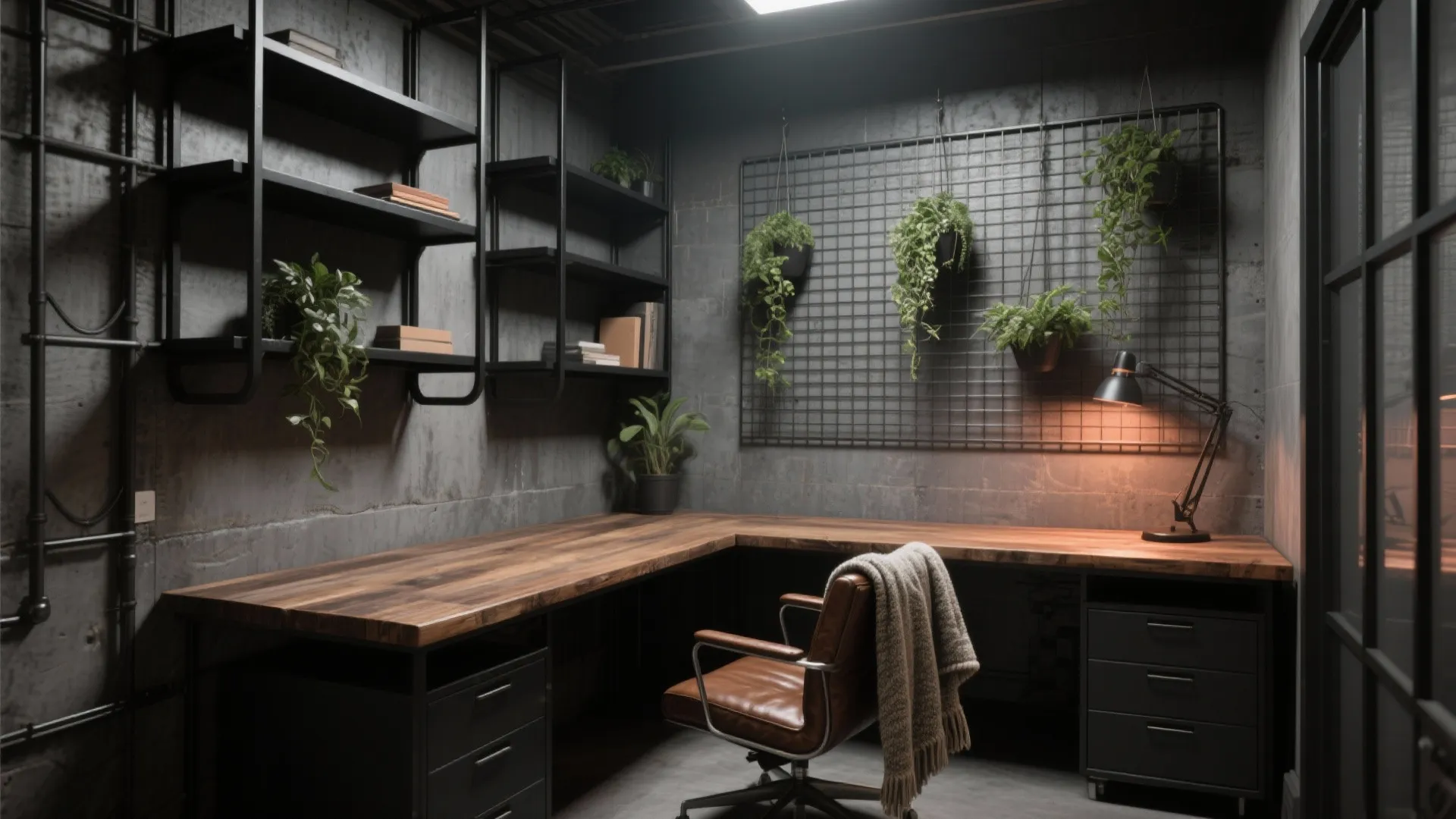 1. Industrial Minimalist — metal, wood, and a strict palette