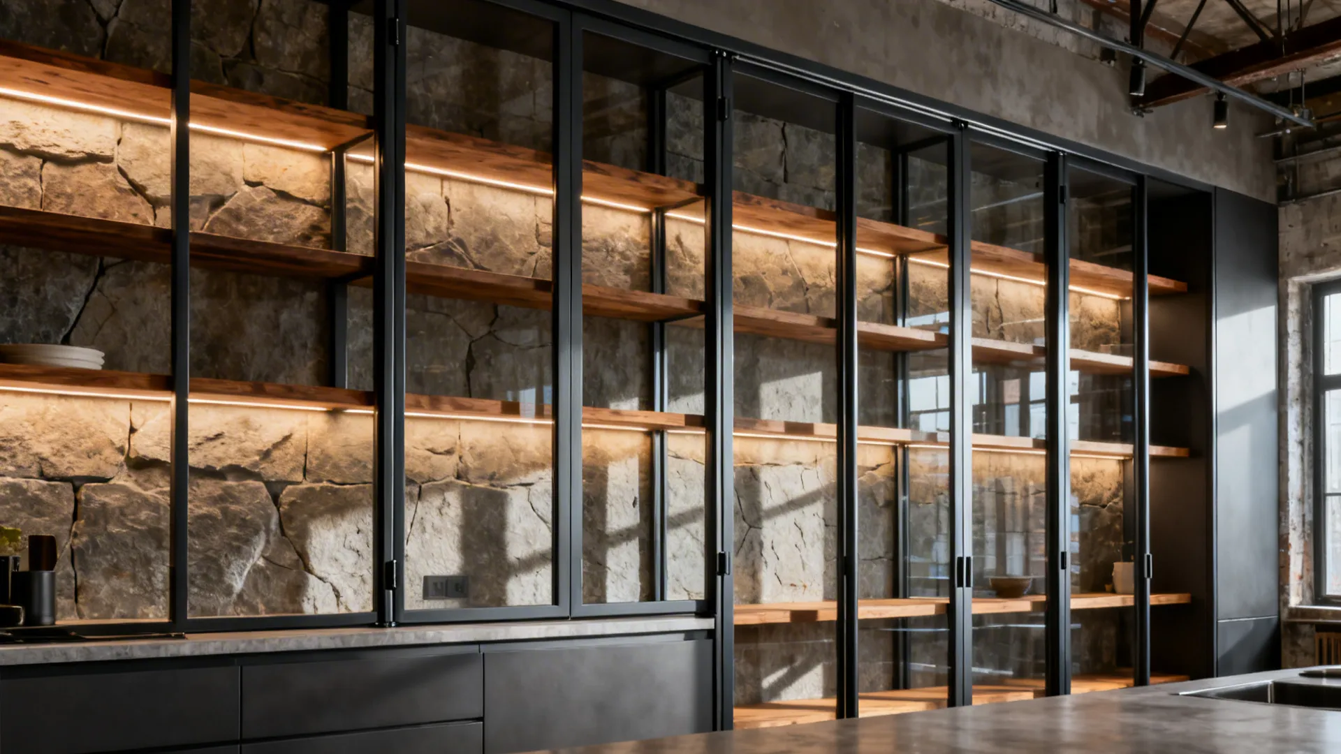 Metal-Framed Industrial Sliders with Thin Mullions