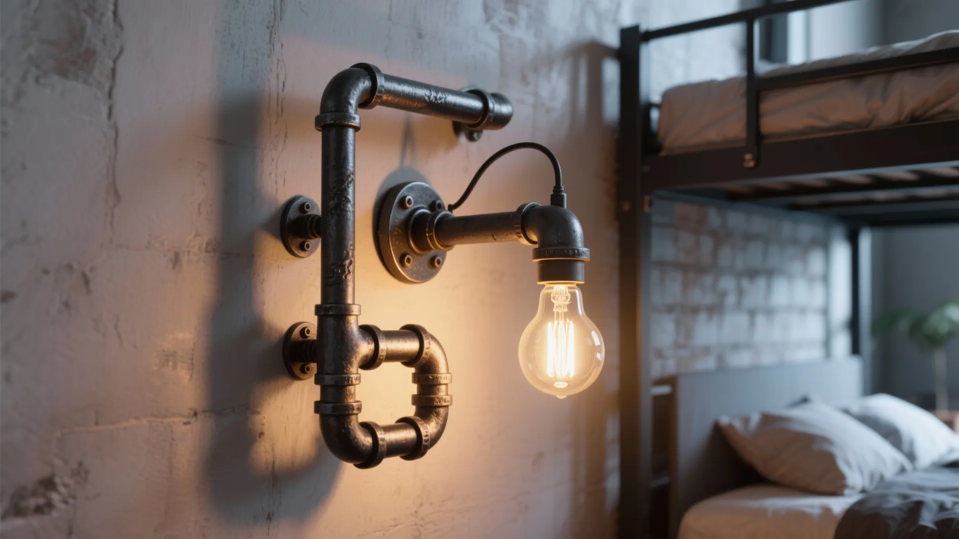 5. Industrial Pipe Wall Lamp