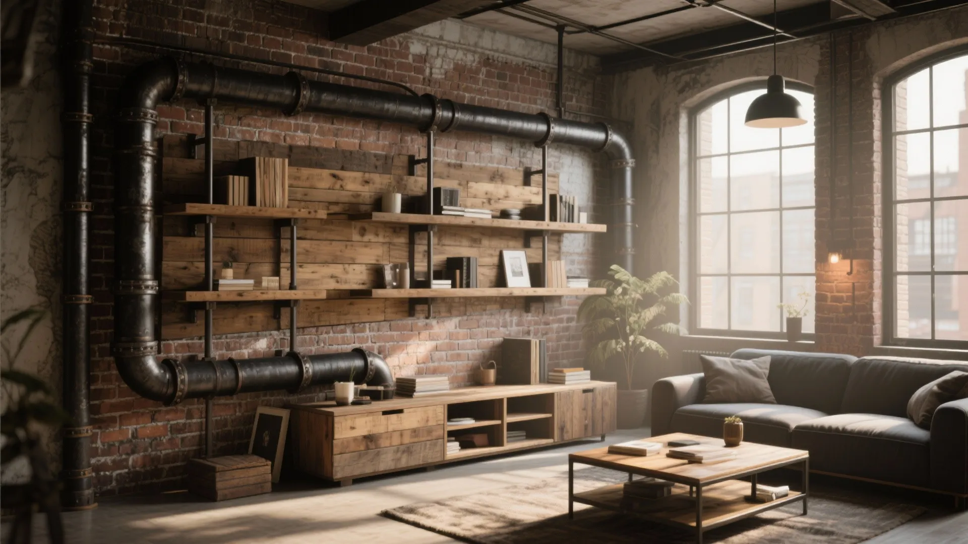 8. Industrial Pipe Shelving