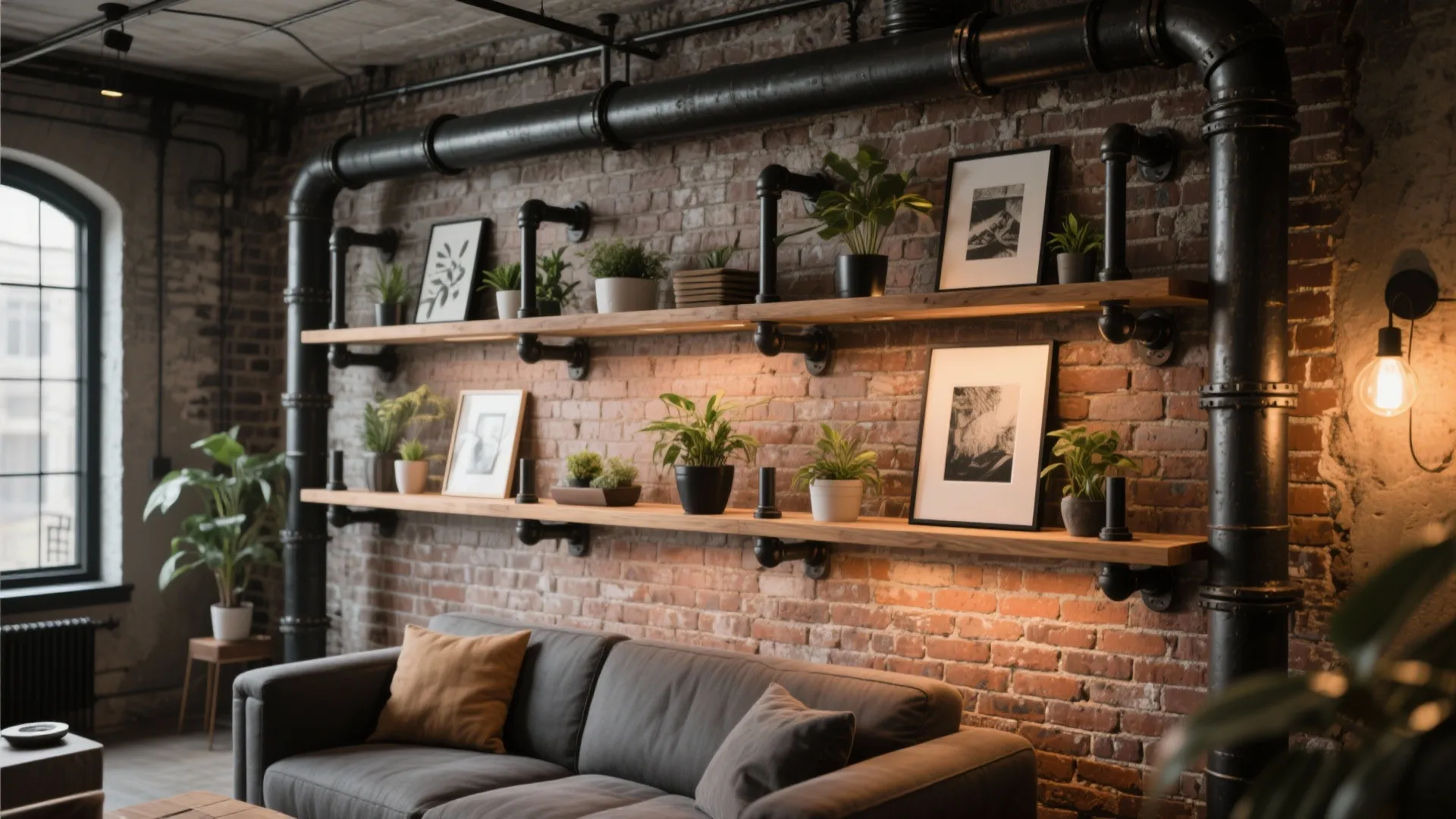 2. Industrial Pipe Shelving