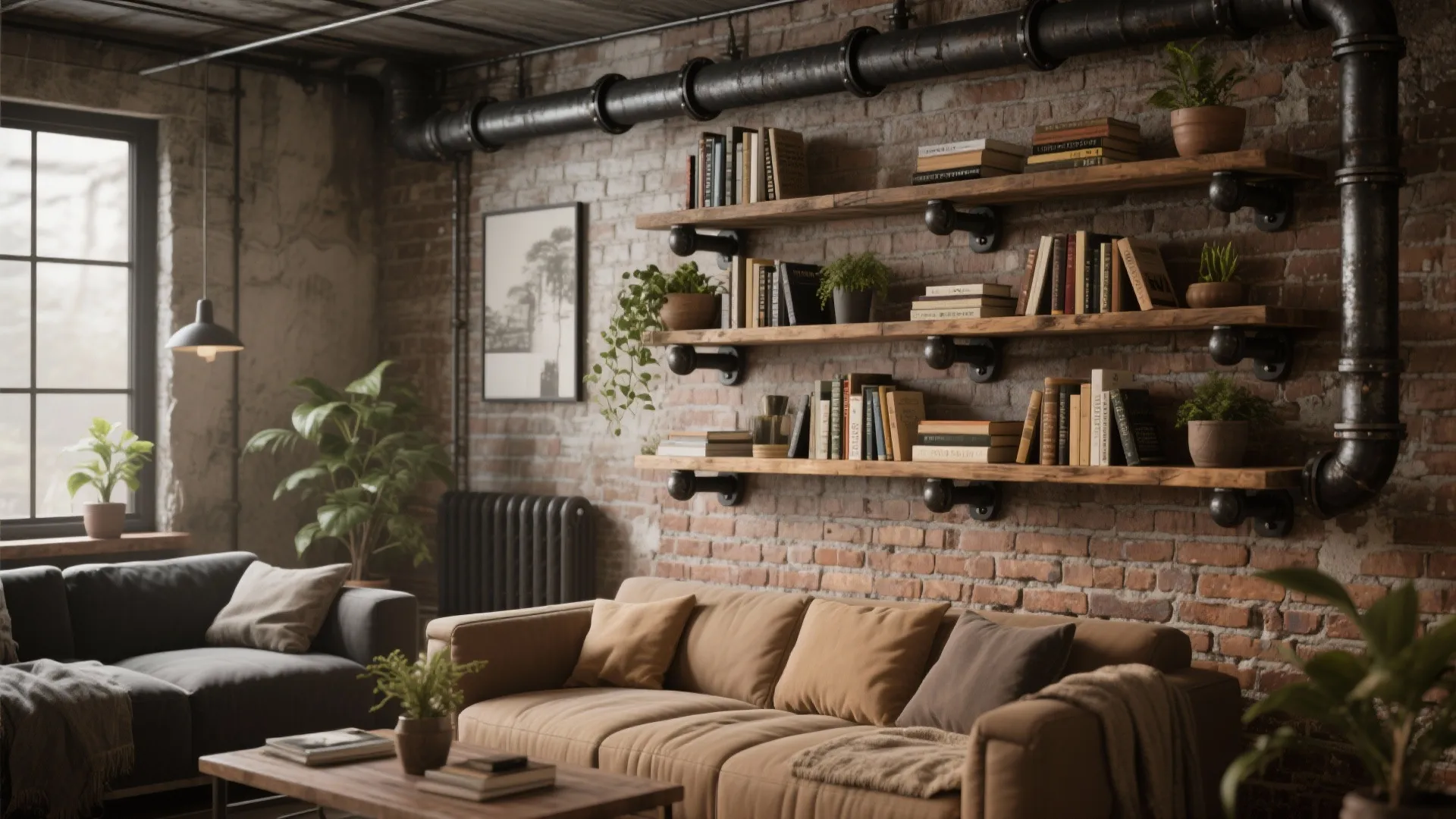 Industrial Pipe Shelves