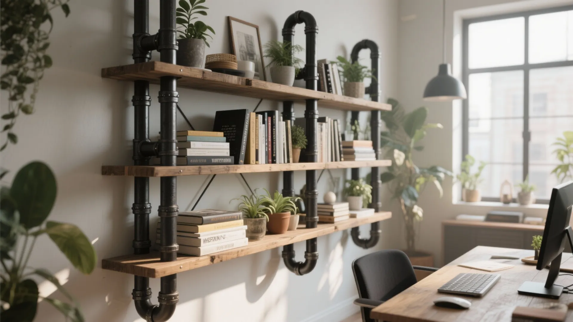 7. Industrial Pipe Shelving