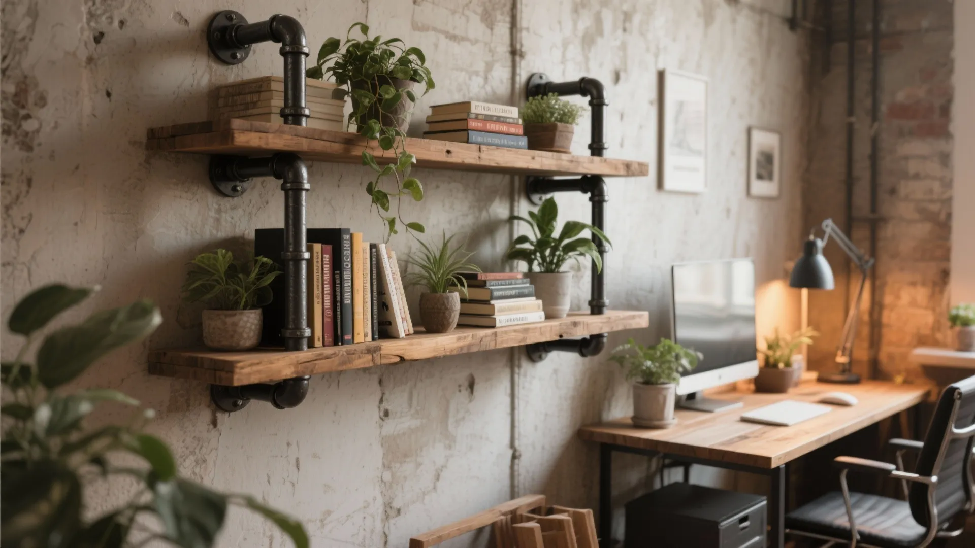 4. Industrial Pipe Shelving