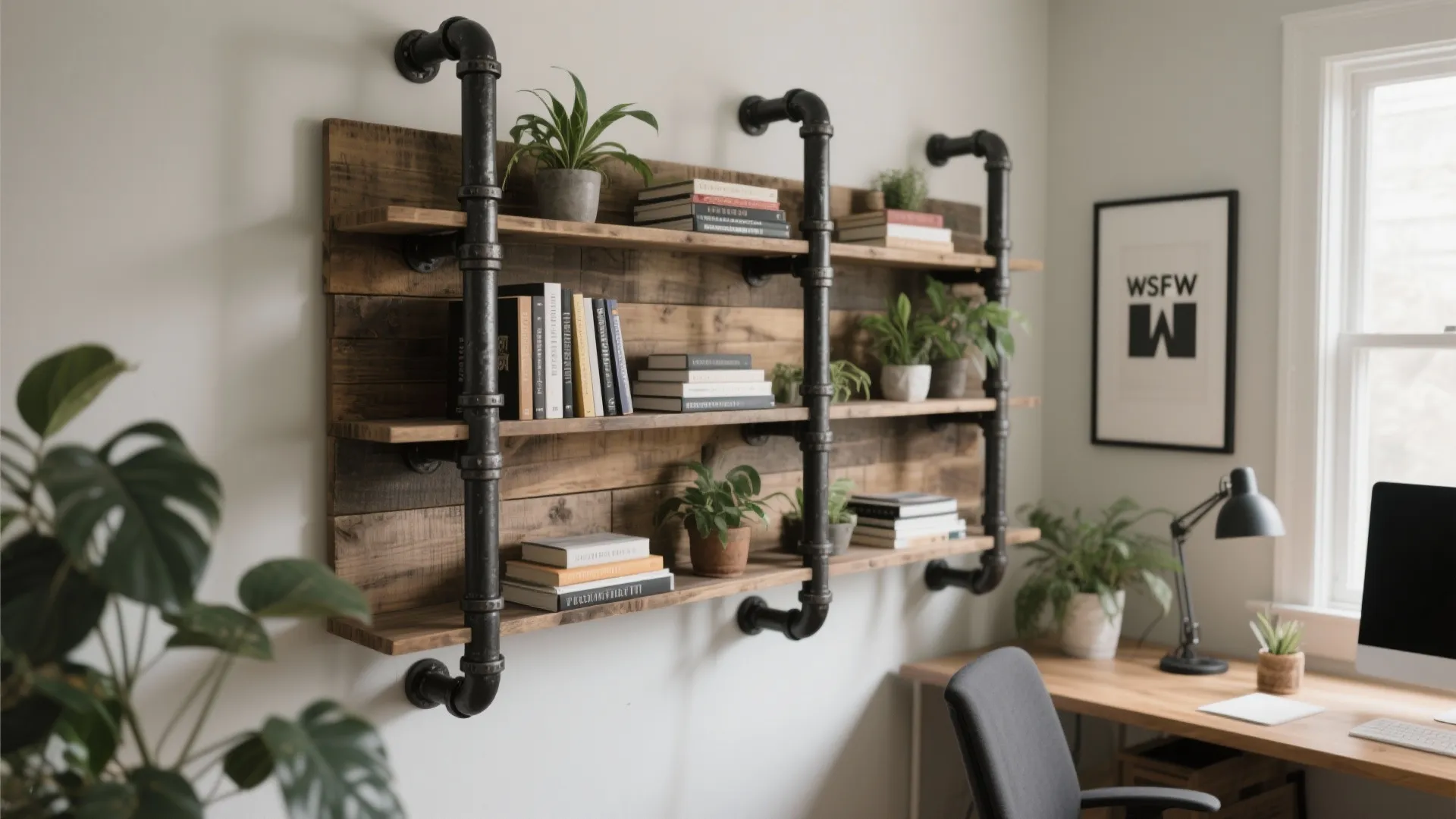 7. Industrial Pipe Shelving