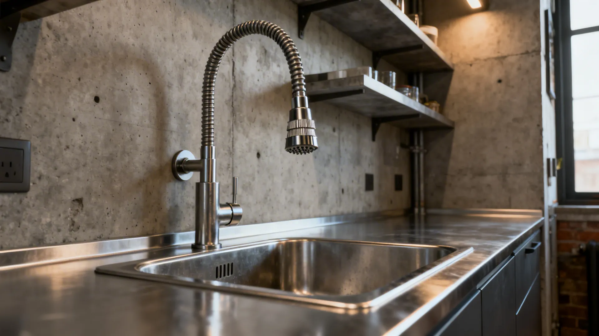 Industrial Pull-Down Wall-Mounted Tap