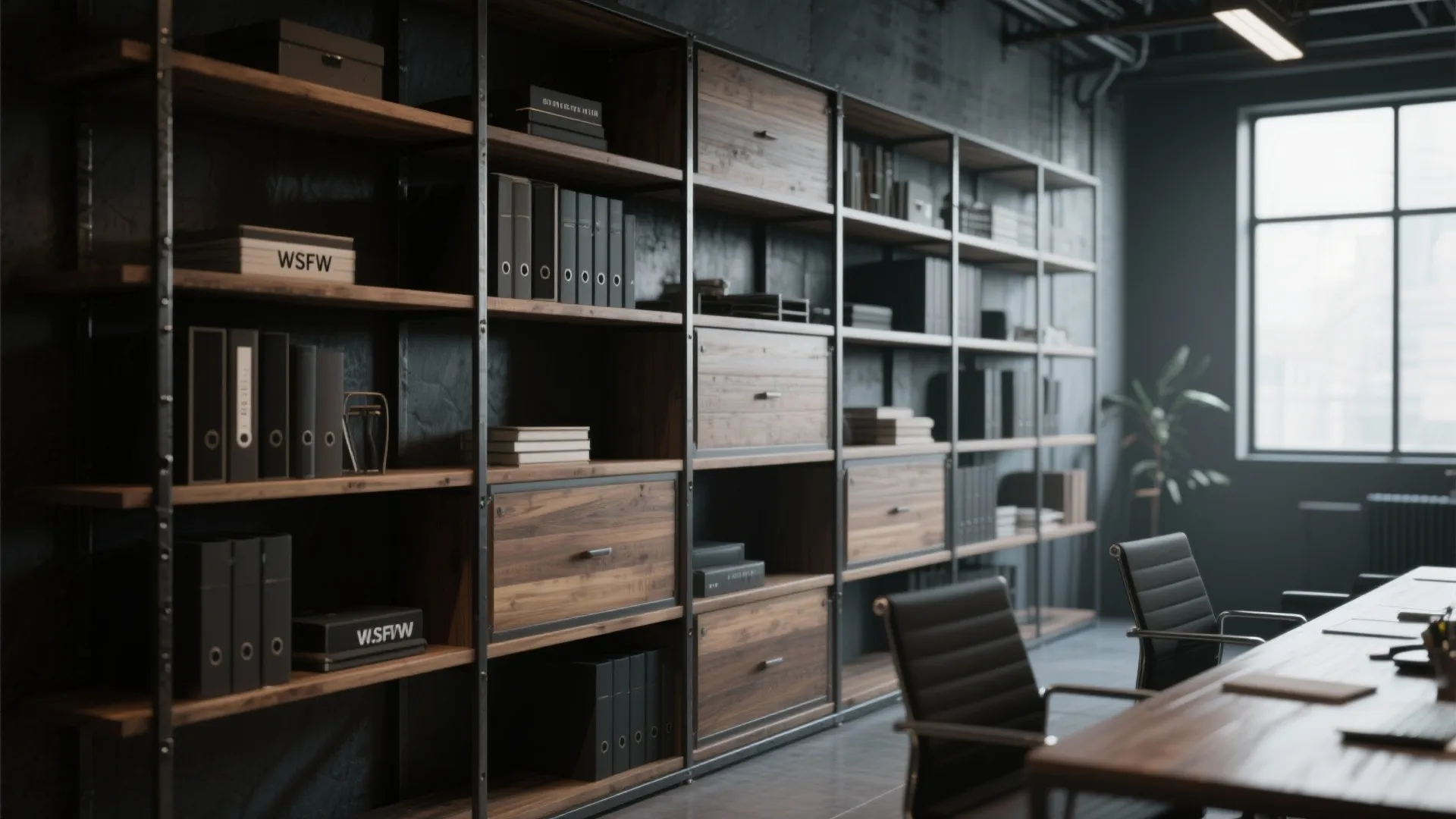 4. Industrial-Style Shelving