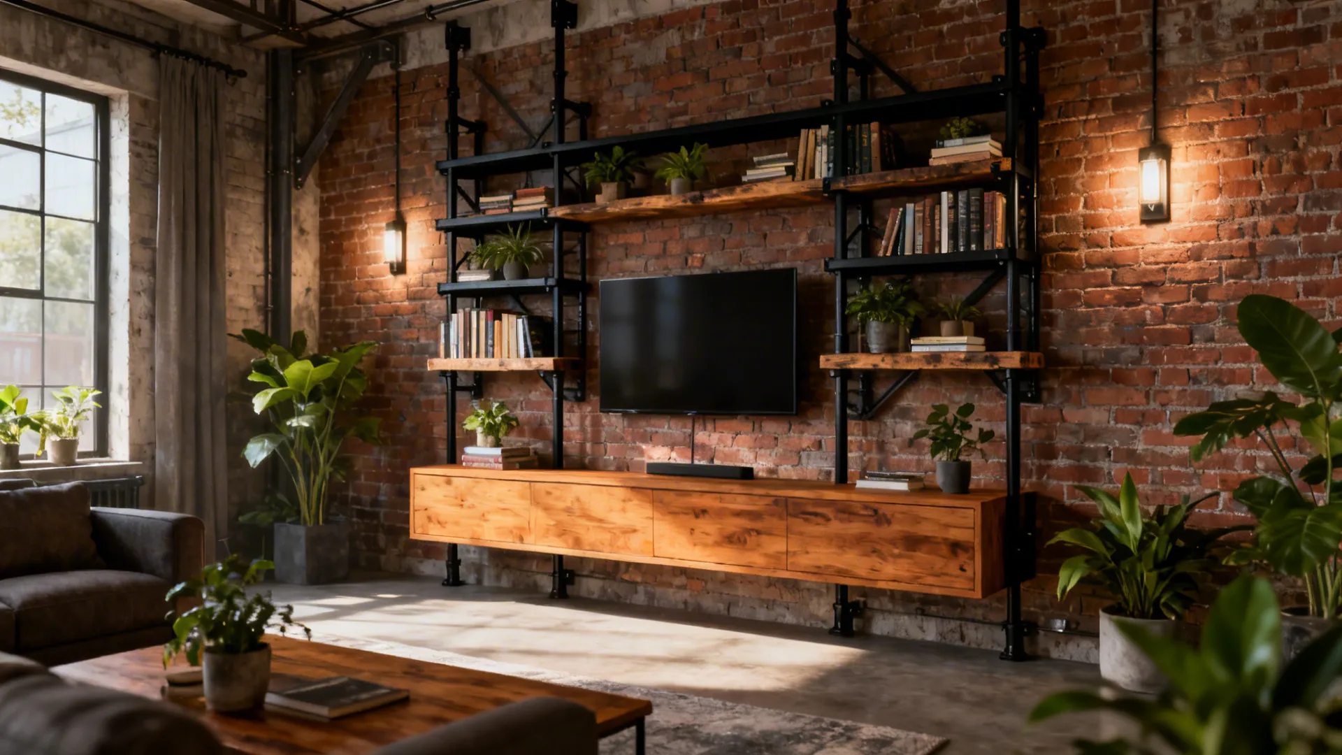 4. Introduce industrial shelving and mixed materials