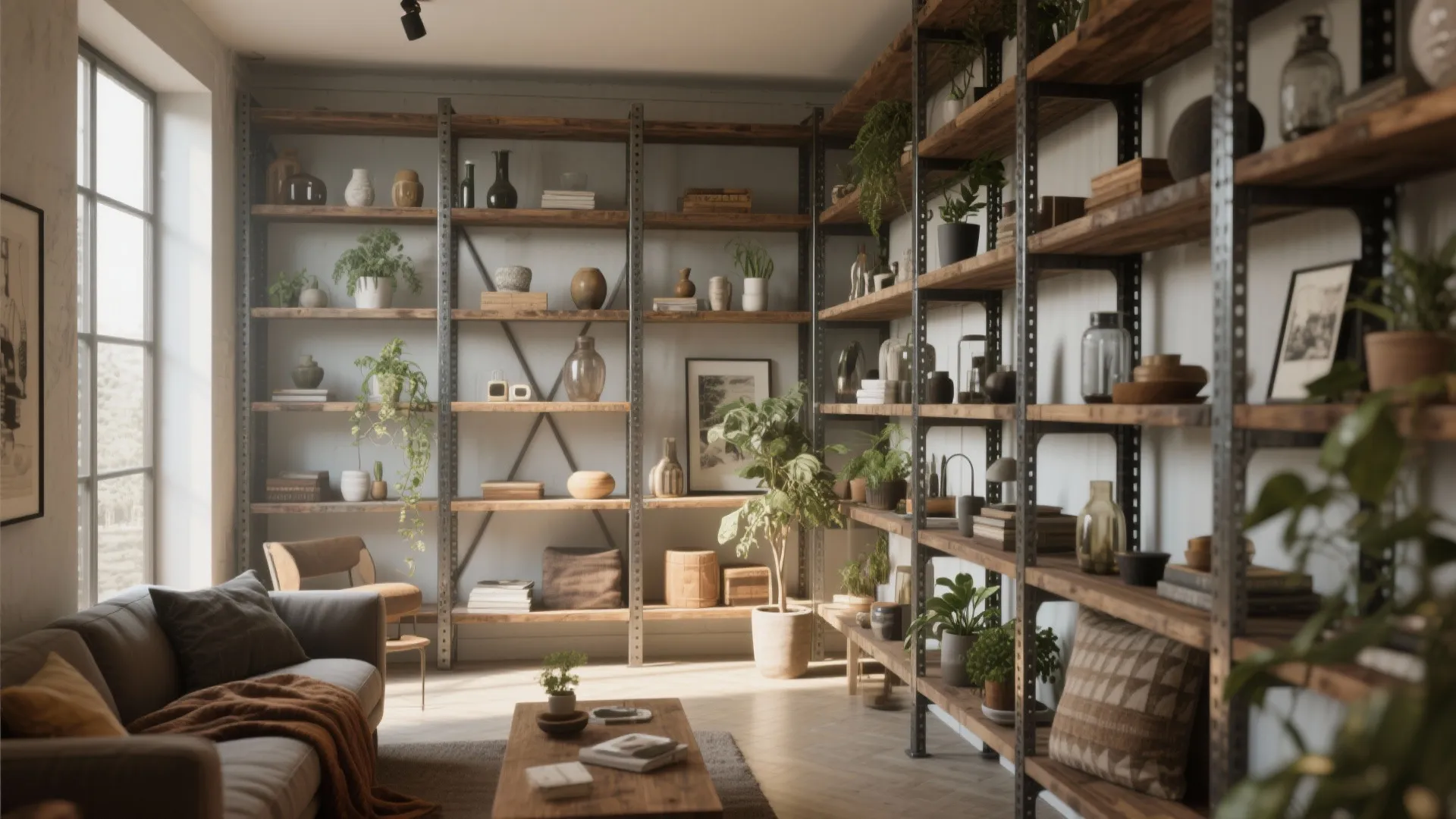 4. Vertical Storage Using Industrial Shelving