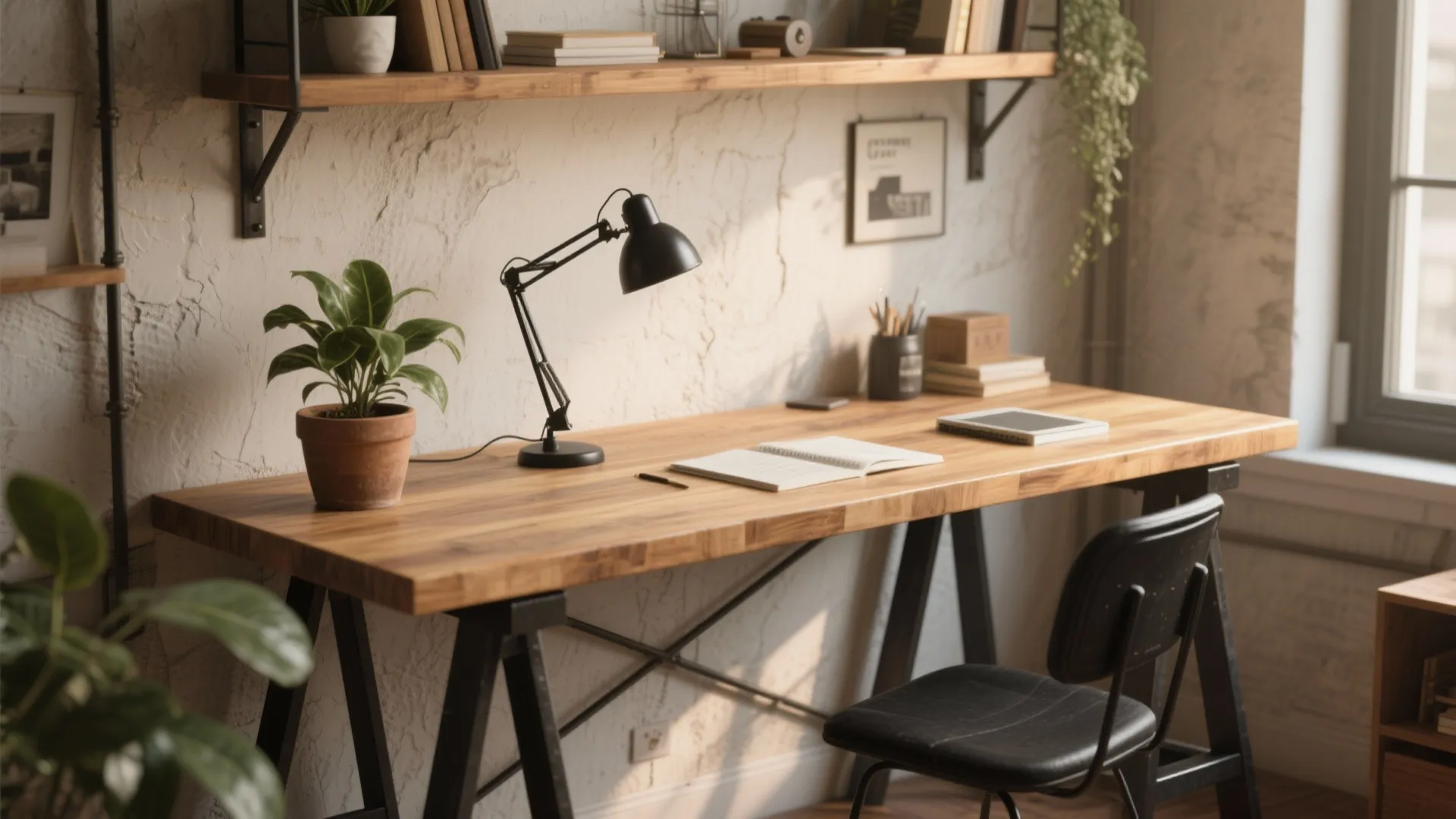 Wood & Metal Industrial Style Desk
