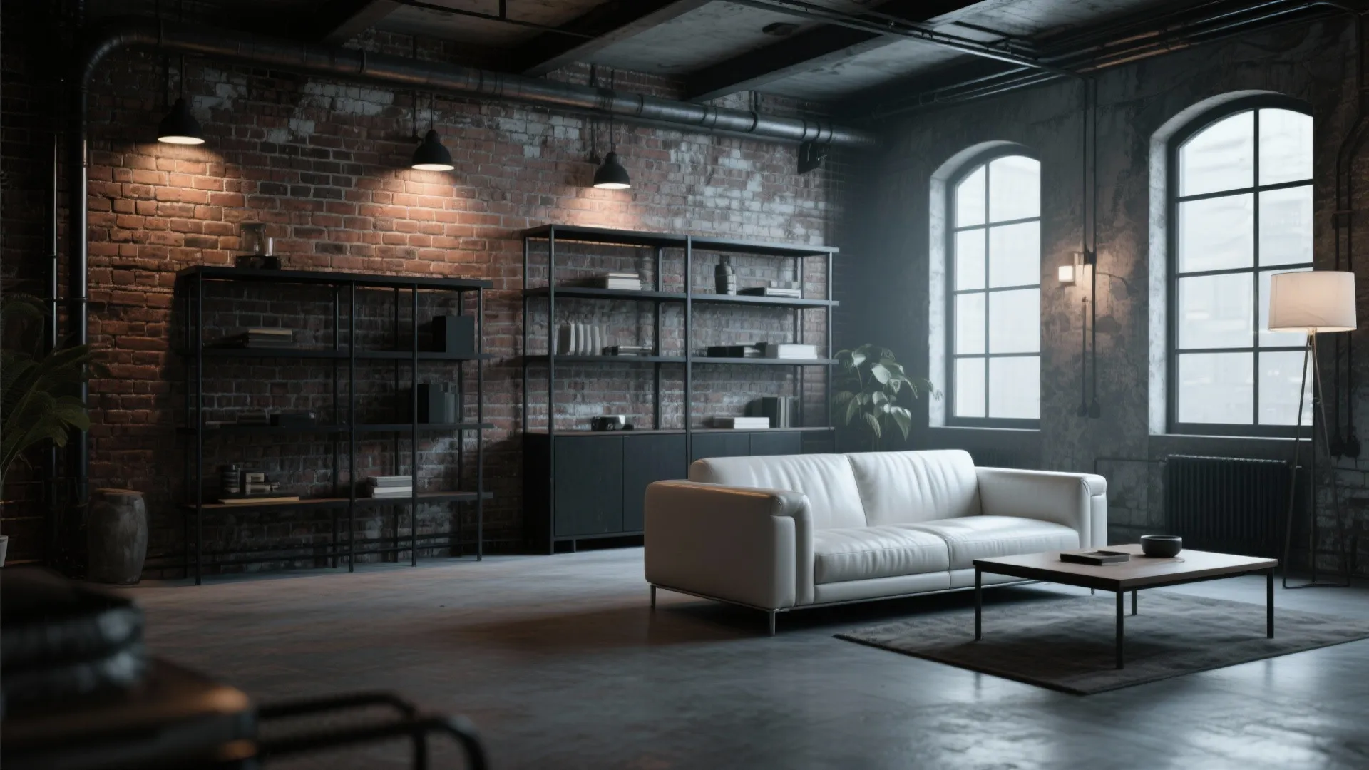 3. Industrial Loft Contrast