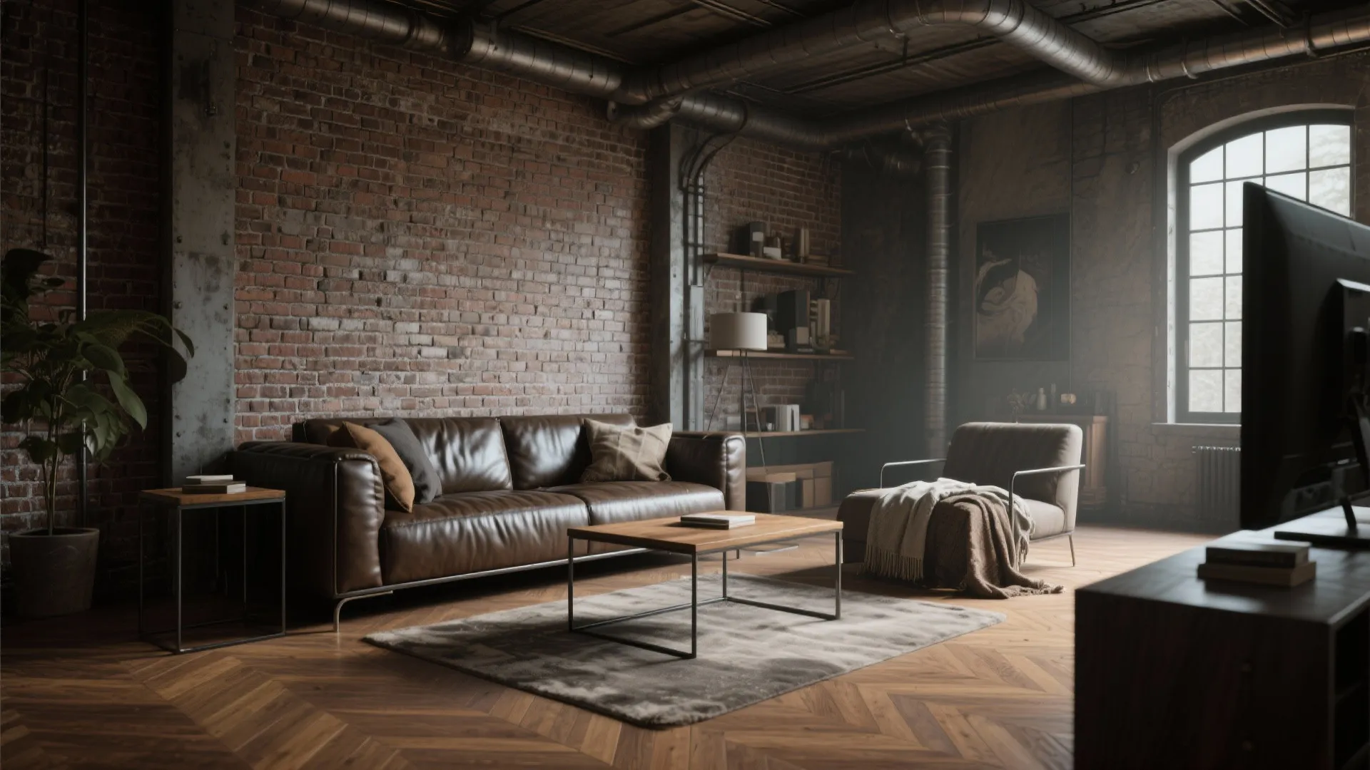 5. Industrial Chic with Exposed Brick