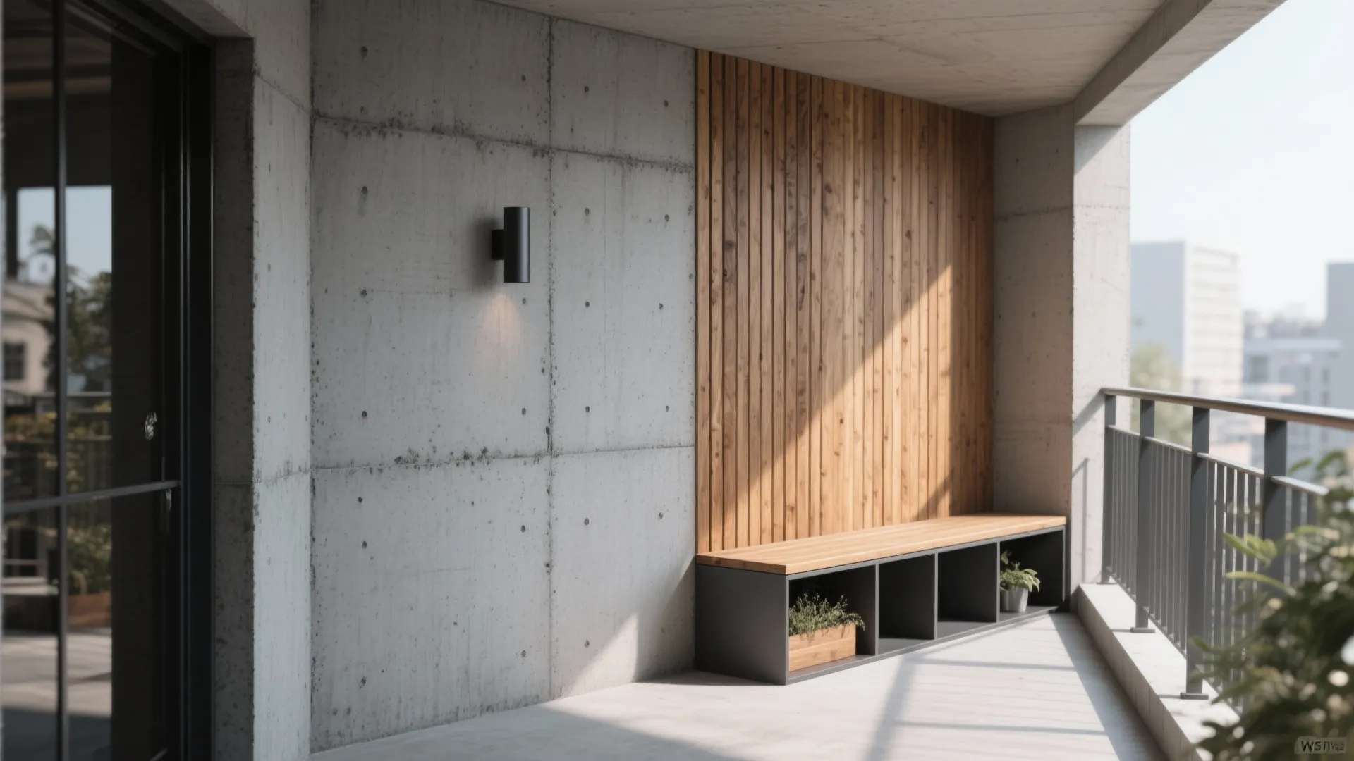 Industrial Cement with Warm Wood Accents