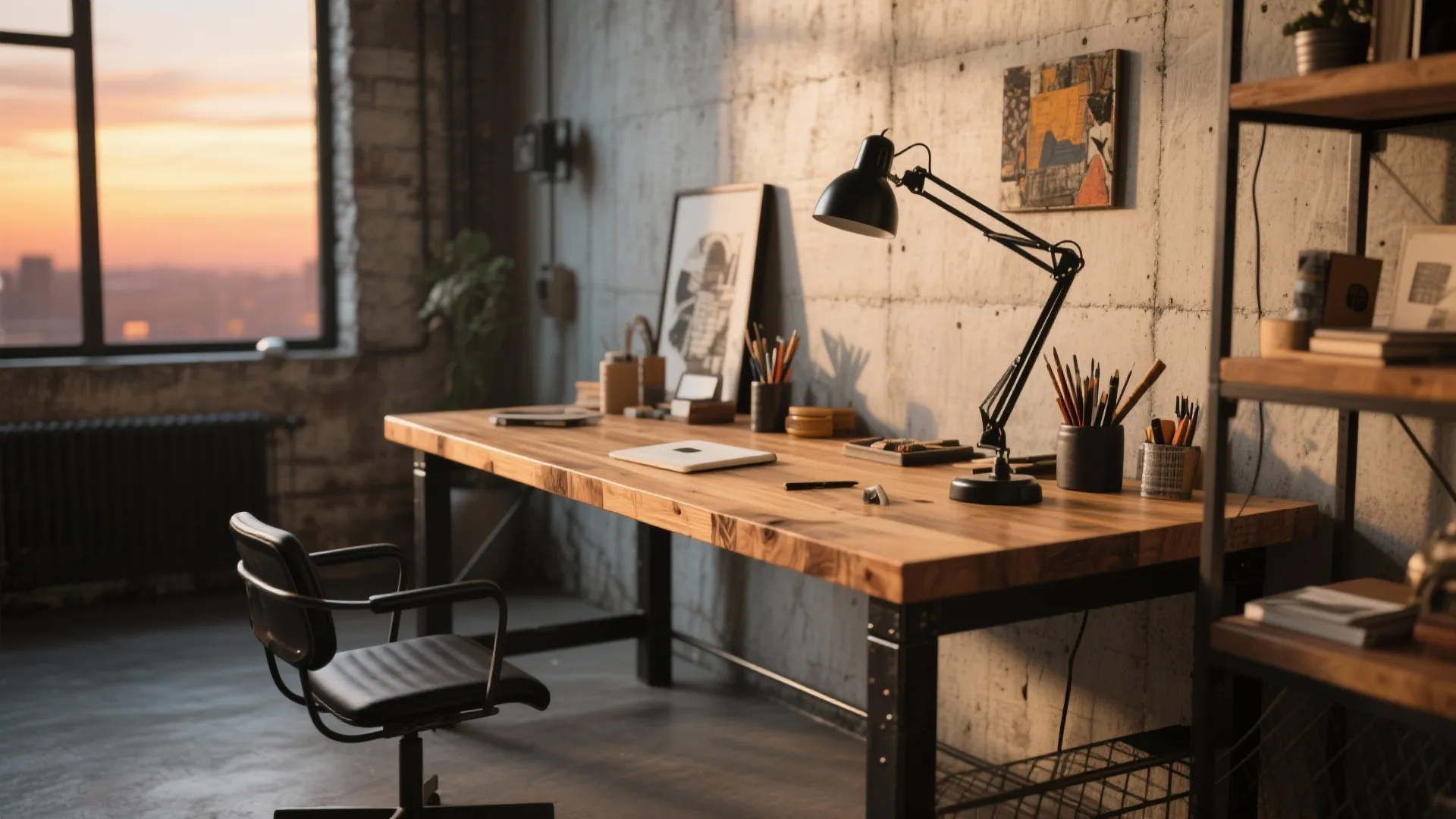 Wood and Metal Industrial Style Table