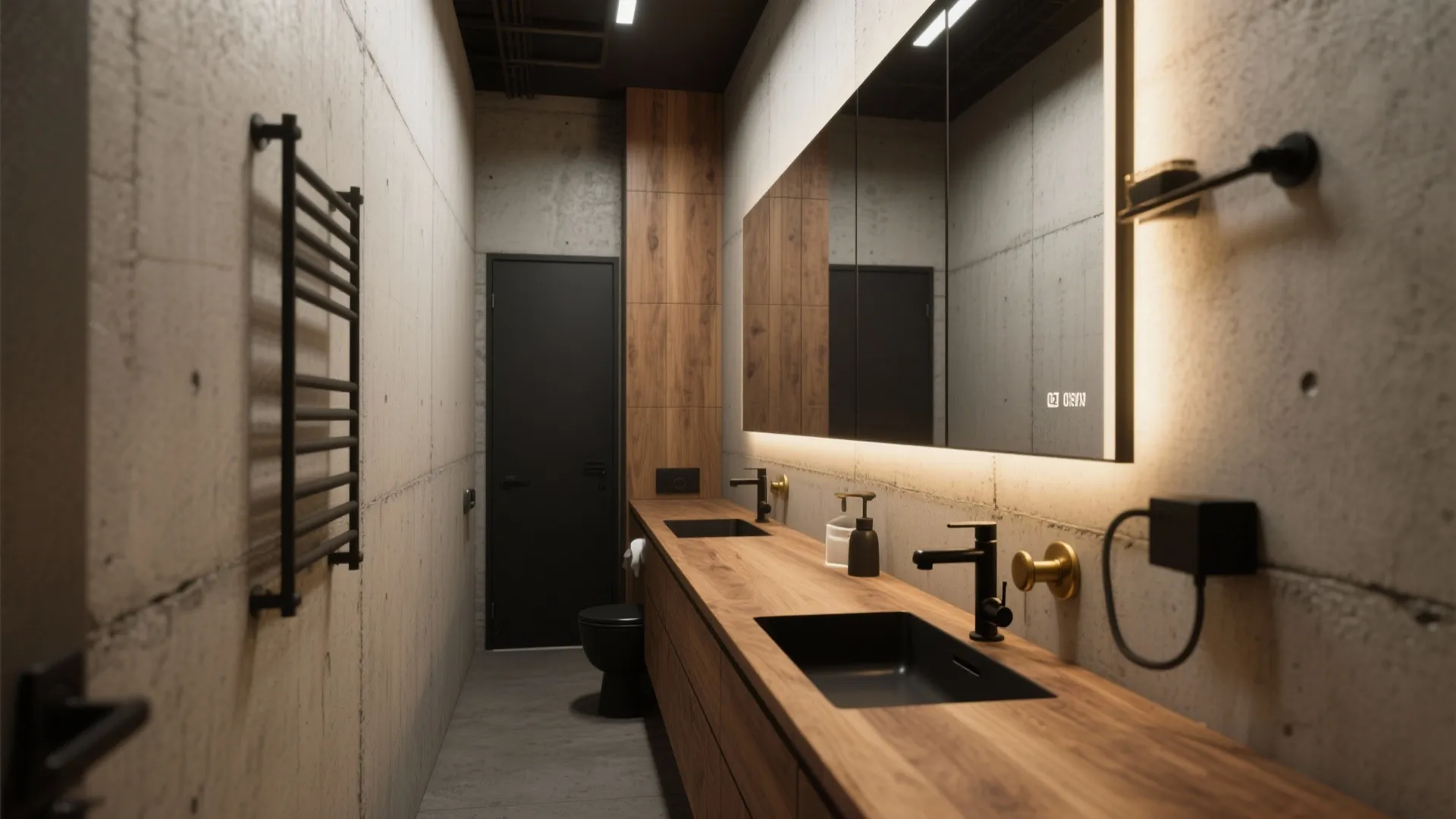 2. Industrial Edge with Warm Wood