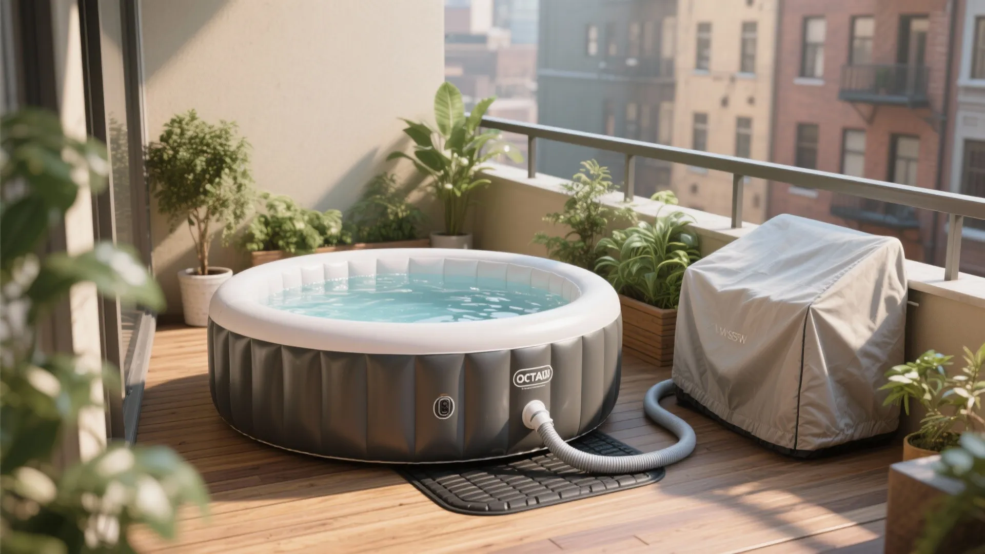 1. Inflatable or Plug-and-Play Mini Hot Tub