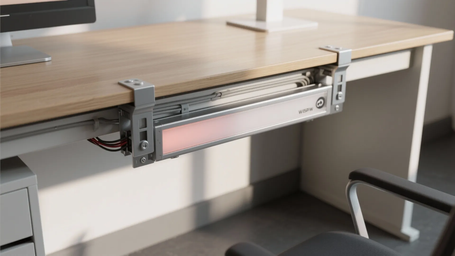 2. Infrared panel mounted under the desktop