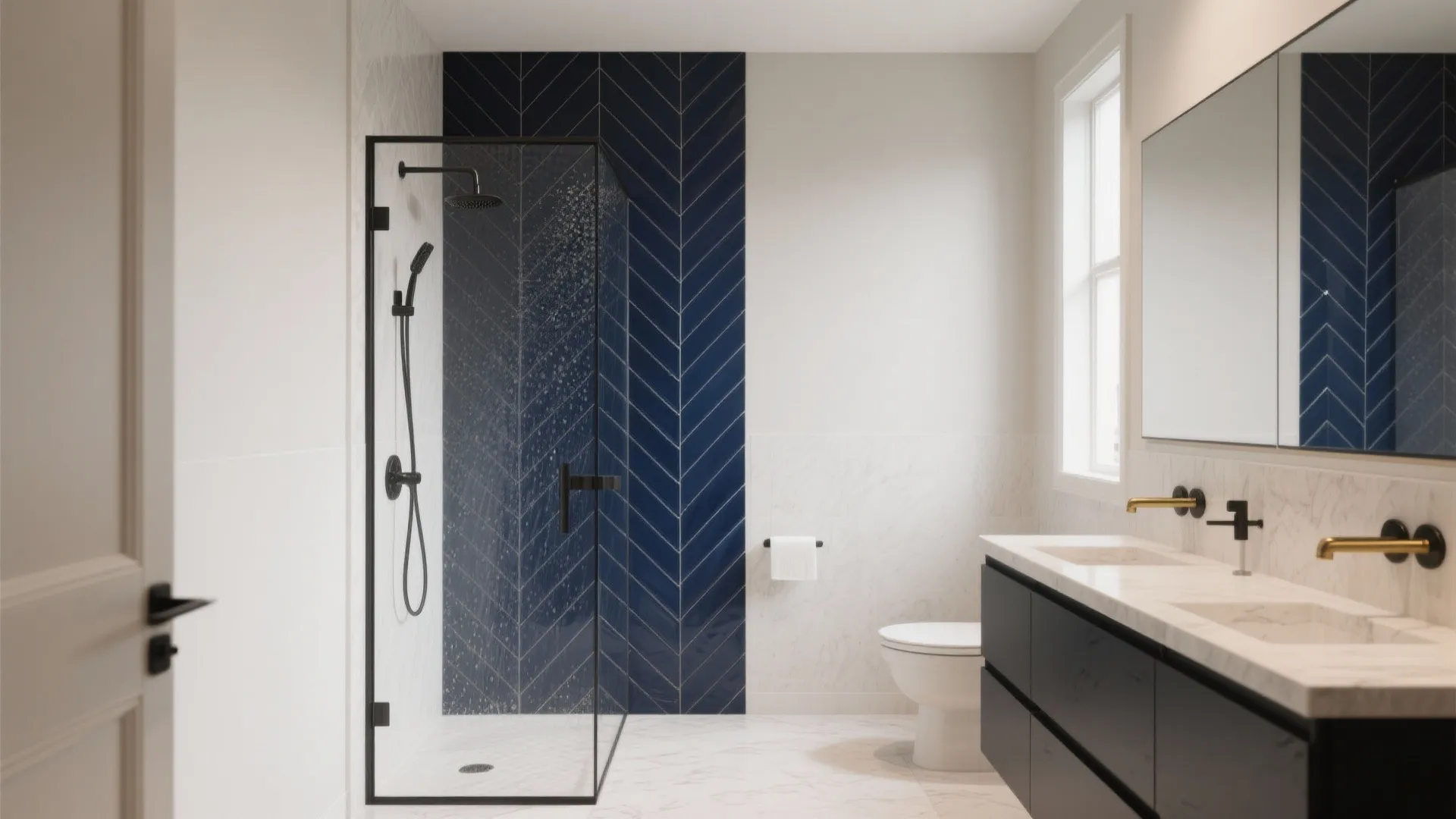 4) Moody Charcoal and Ink Blue Accents