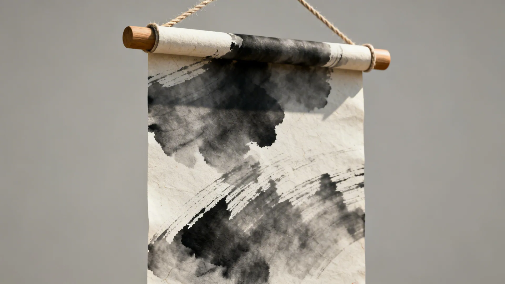 1. Minimalist Ink Wash Scroll