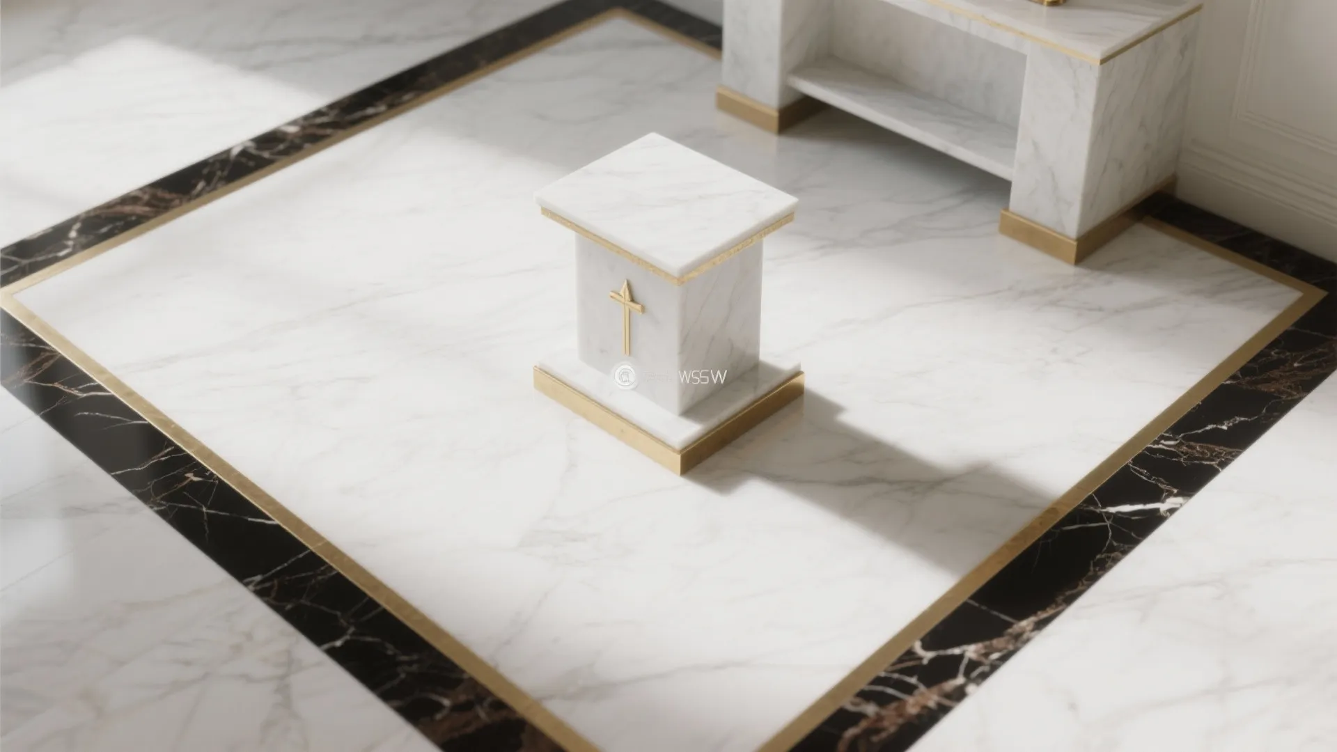 Marble Inlay Borders and Patterned Flooring