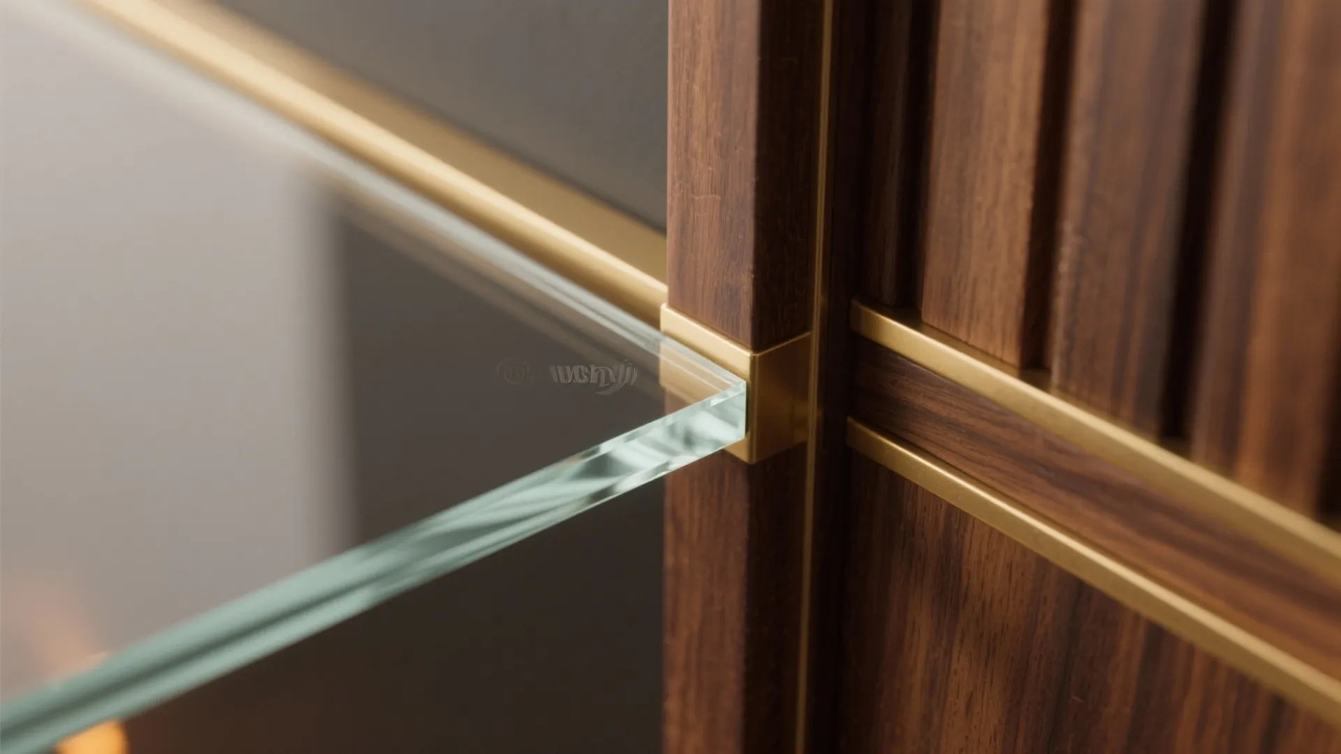 Wood-and-Glass Doors with Metallic Inlays