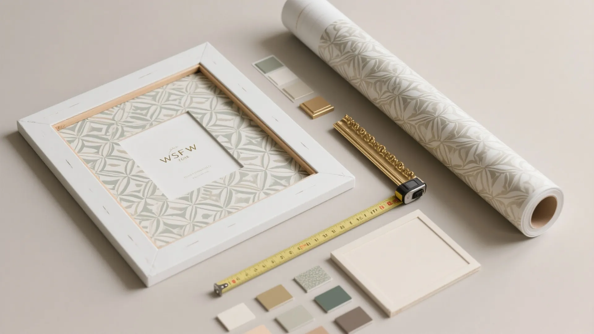 4. Painted panels with inset wallpaper