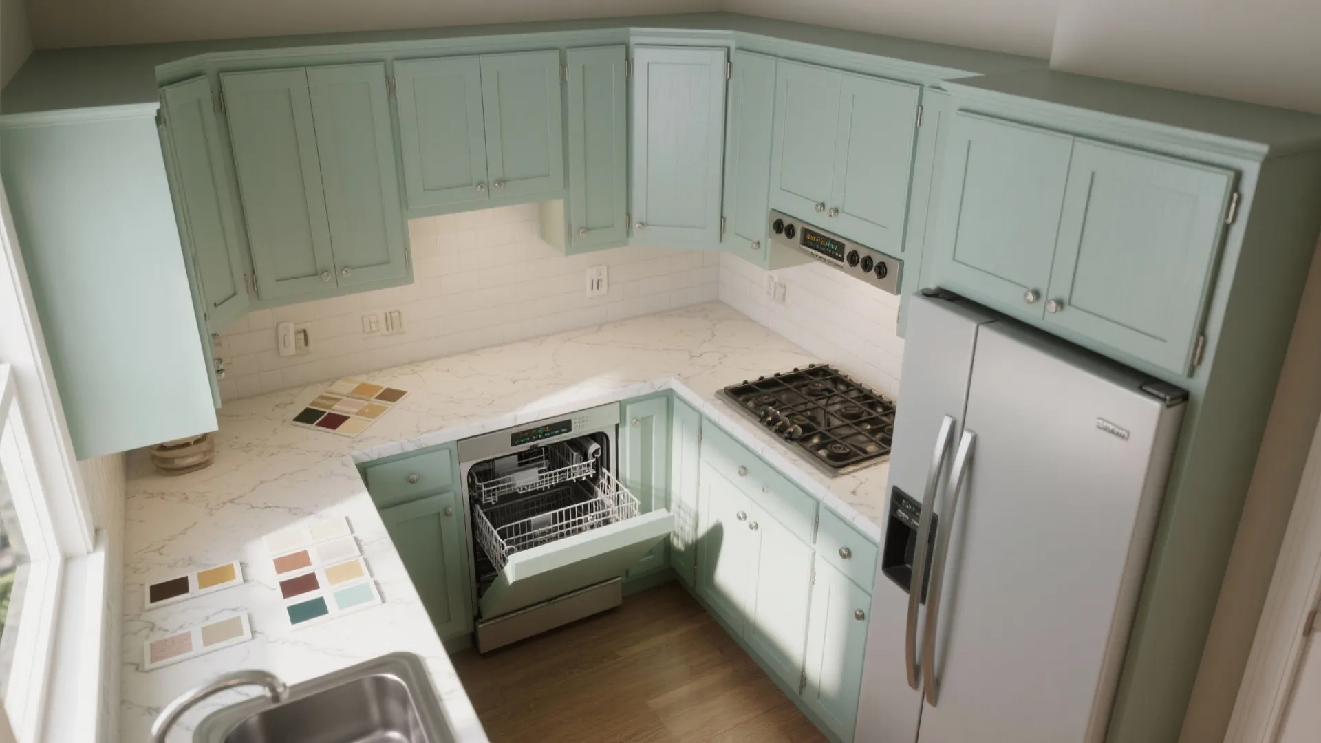 4. Painted Shaker with Integrated Appliance Panels