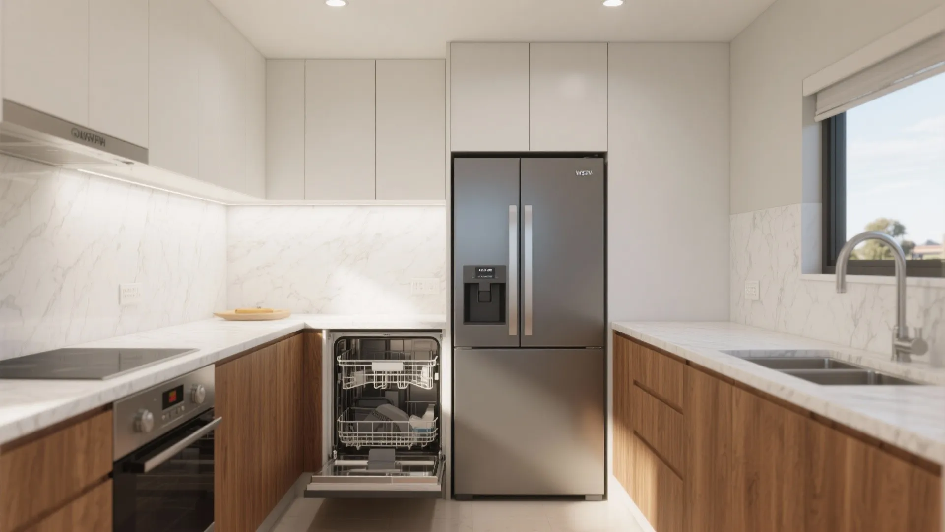 2. Integrated Appliances for a Seamless Look