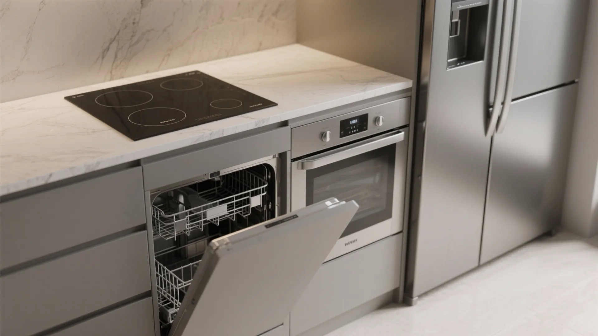 3. Opt for integrated appliances and slimline fittings