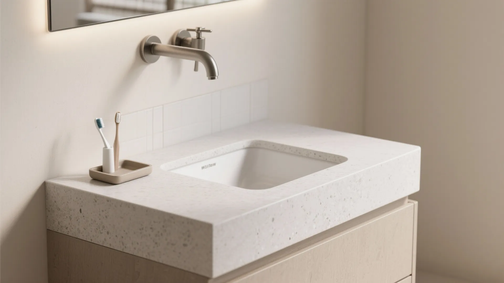 Integrated backsplash and ledge for splash control