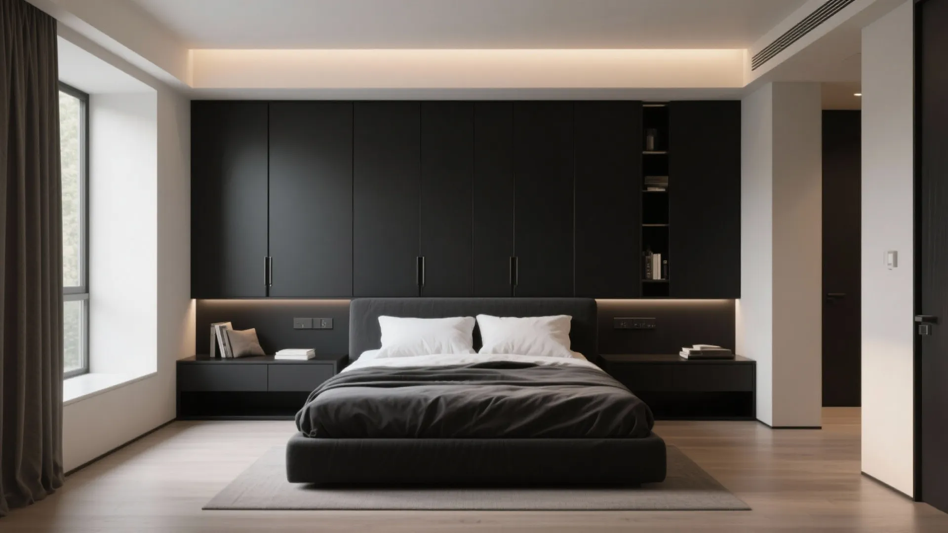 4. Keep Storage Sleek with Integrated Black Units