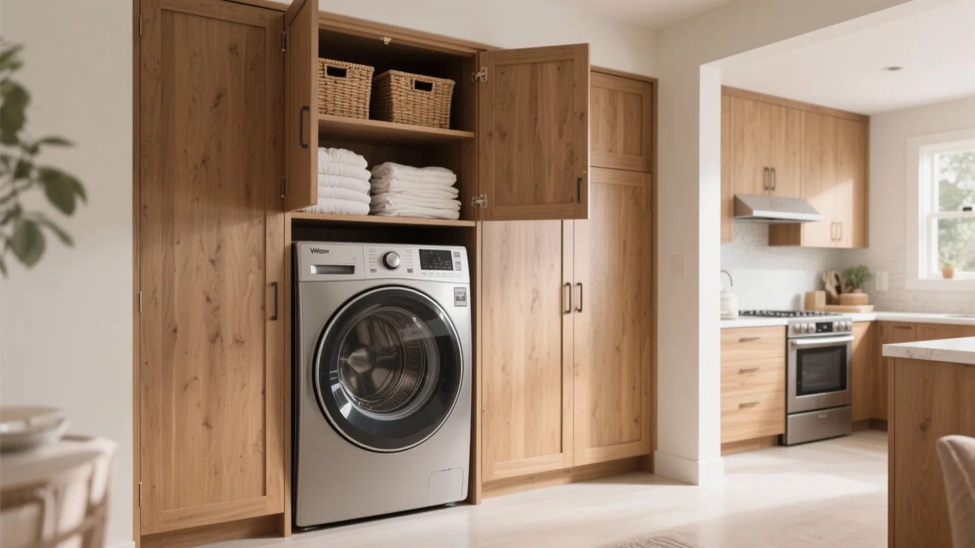 5. Integrated Laundry Cabinets and Multi-use Corners