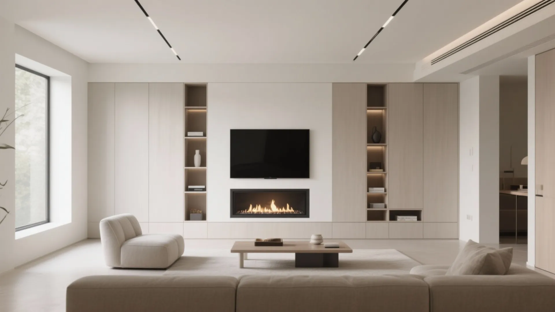 10. Integrated Media and Fire Feature Cabinet