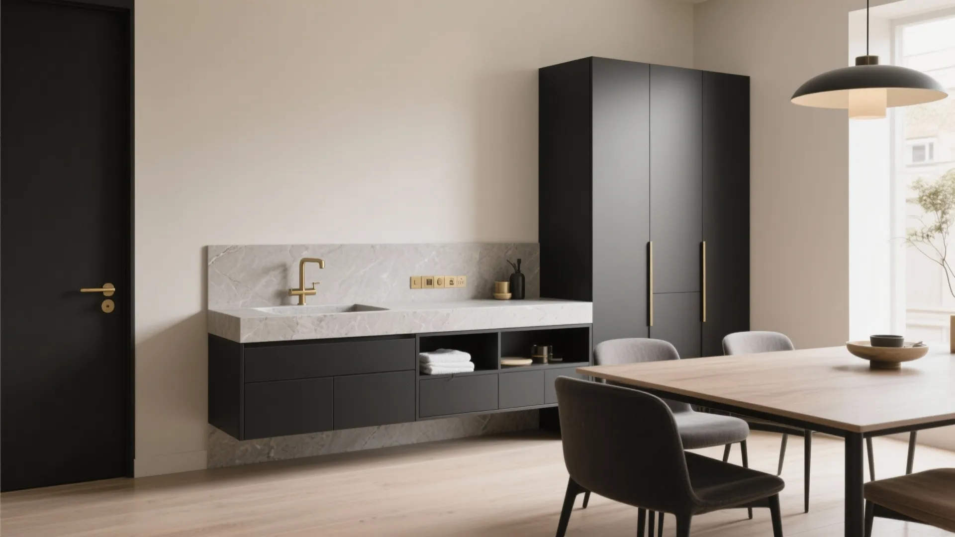 Integrated Console With Slim Storage