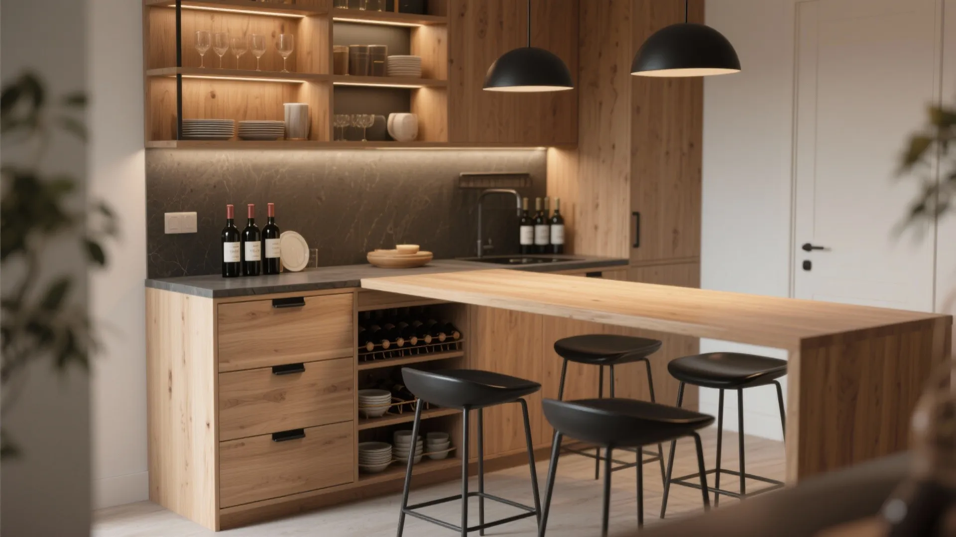 3. Integrated Counter + Storage Combo