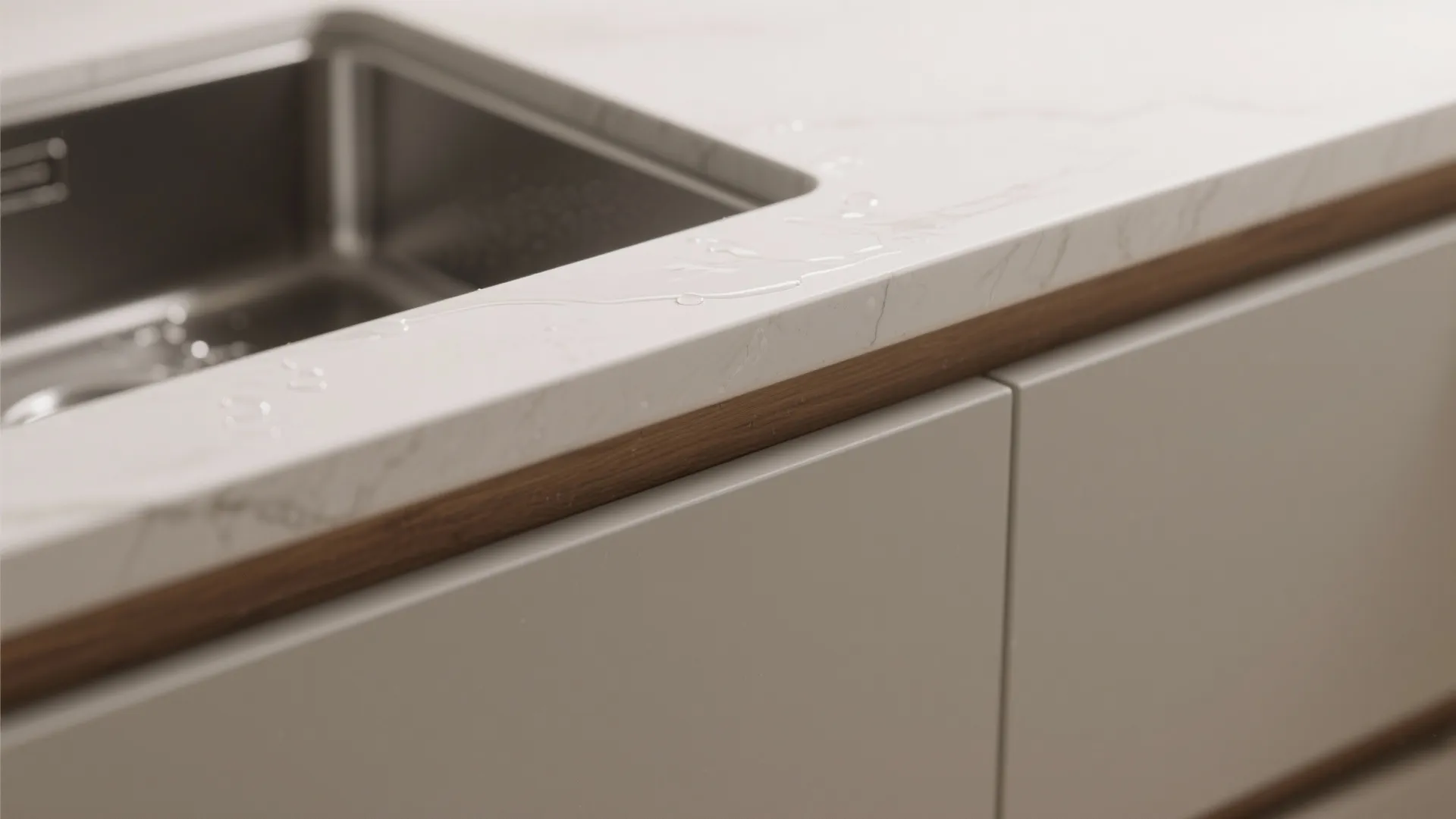 4. Integrated countertop sink (undermount or molded) — seamless and easy to clean