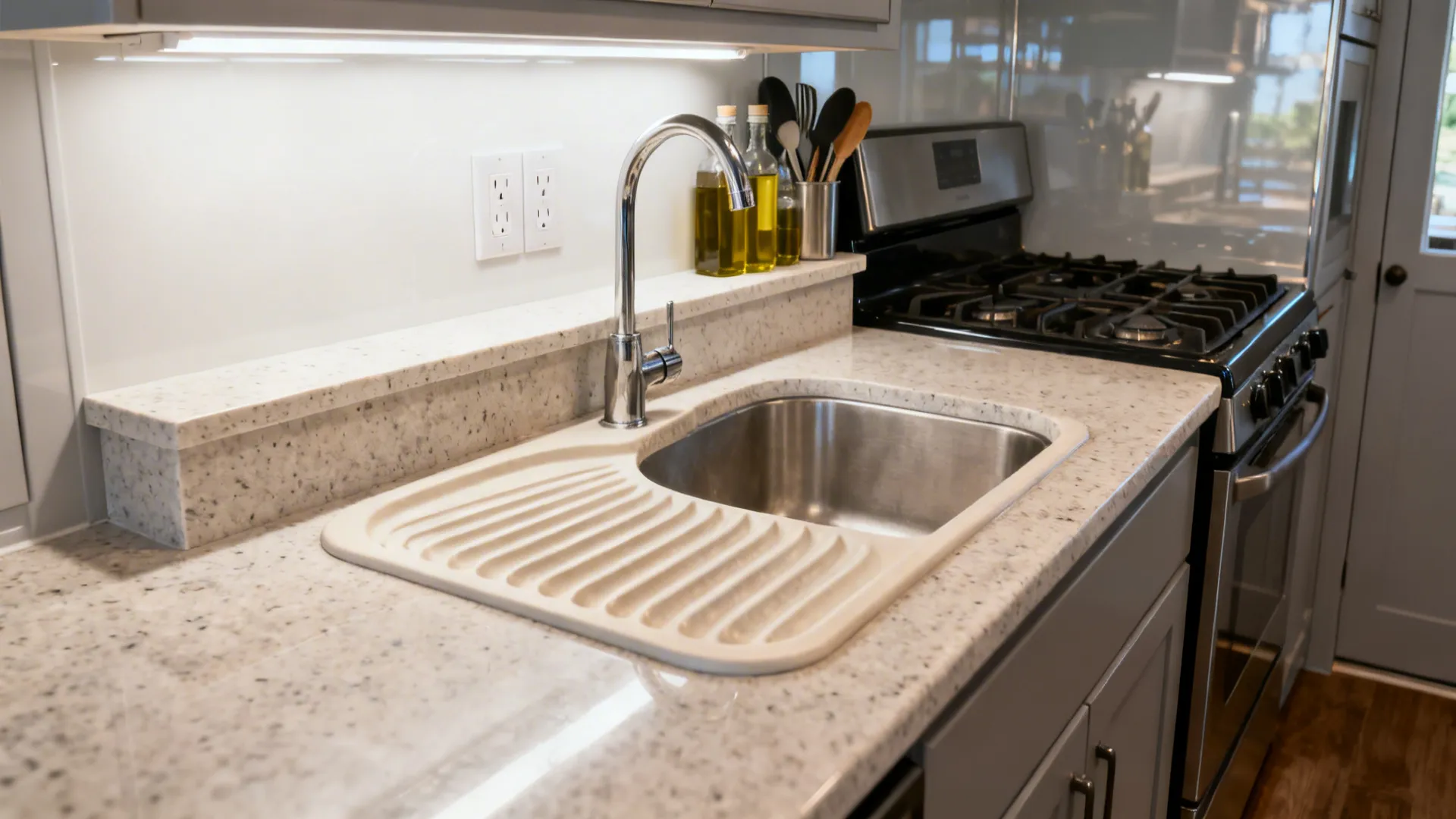 Idea 5: Integrated Drainboard and Raised Utility Ledge