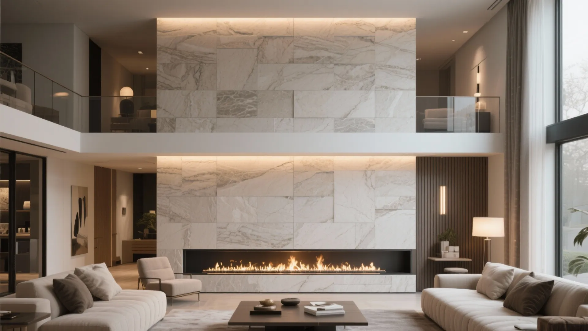 7. Integrated Fireplace Feature