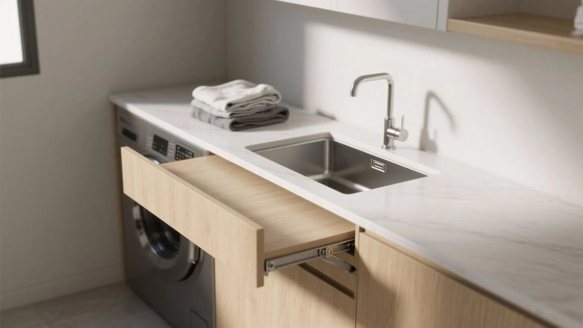 Integrated Sink with Folding Counter
