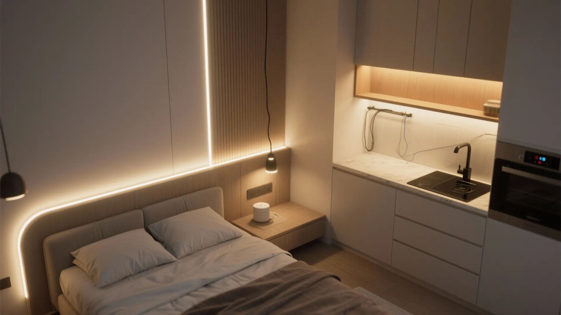 4. Integrated furniture lighting for dual function