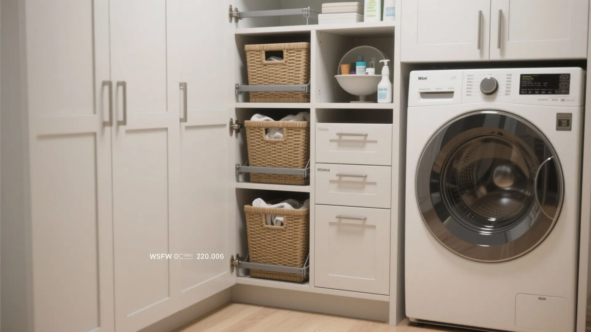 5. Integrated Utility Cabinet with Pull-out Hampers